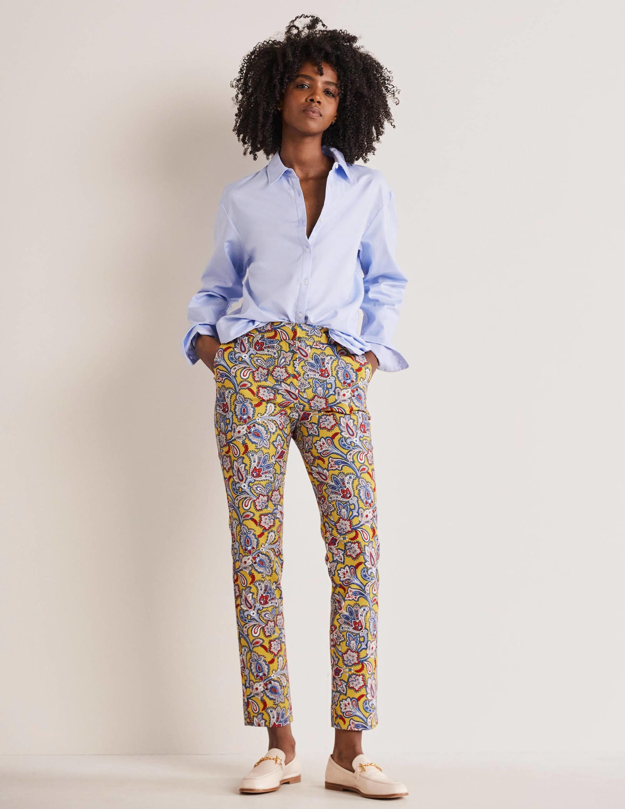 Richmond 7/8 Trouser-Olive Oil, Paisley Bud - Image 1
