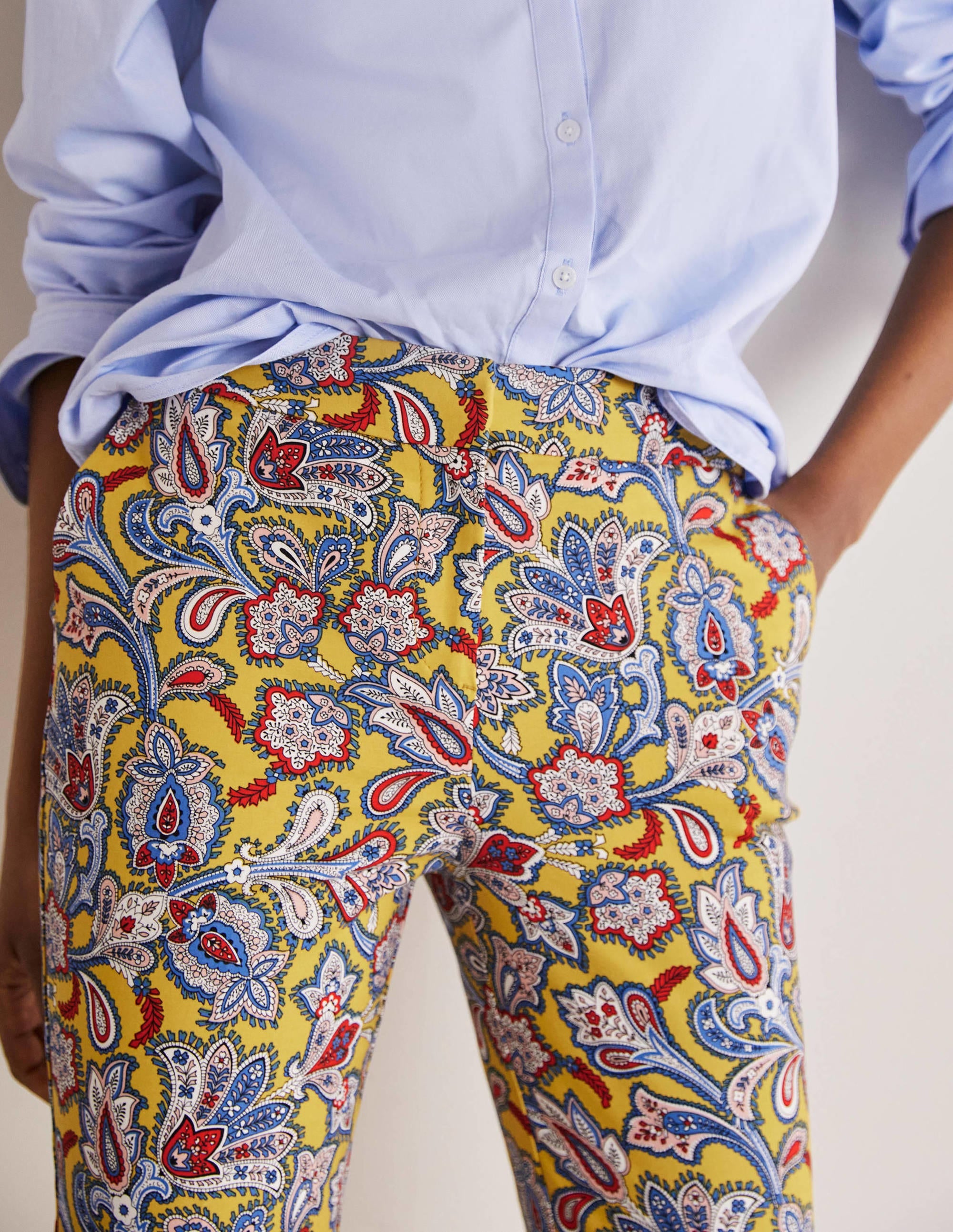 Richmond 7/8 Trouser-Olive Oil, Paisley Bud - Image 2