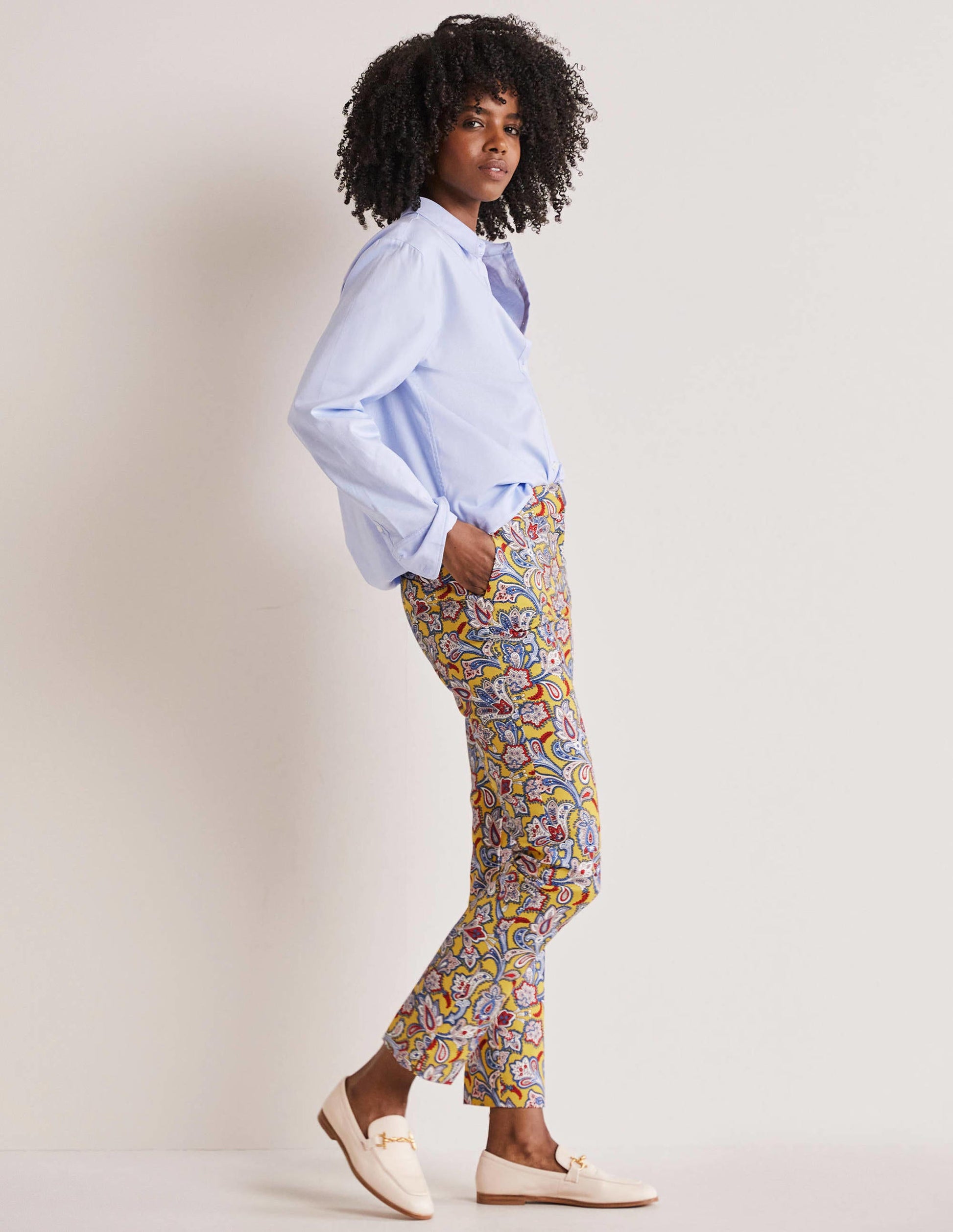 Richmond 7/8 Trouser-Olive Oil, Paisley Bud-4