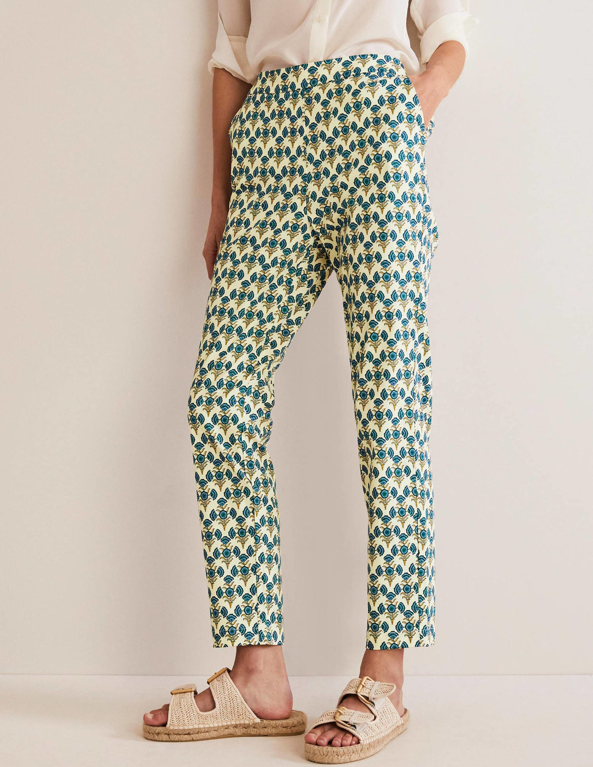 Pull On Trousers-Chesapeake Bay, Poppy Geo-3