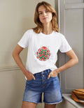 Turn Up Cuff Cotton T-shirt-White, Beetle