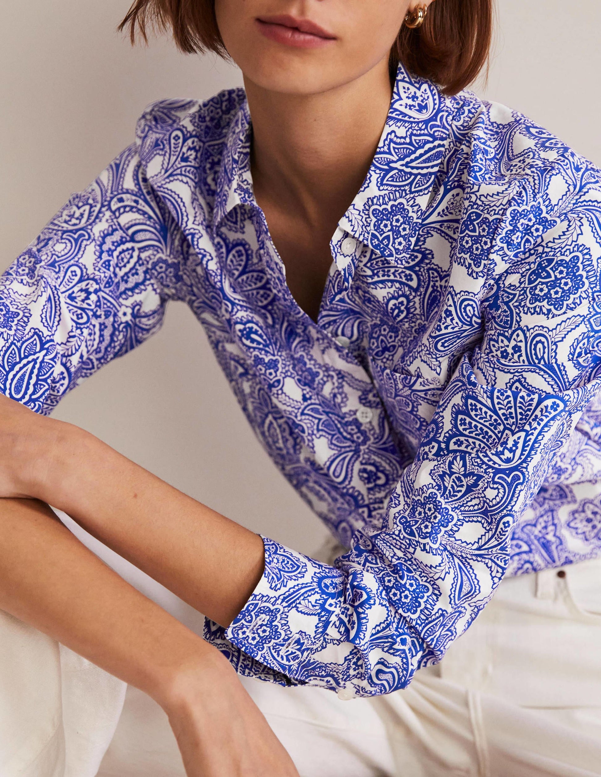 Classic Cotton Shirt-Atlantic Ocean, Paisley Bud-2