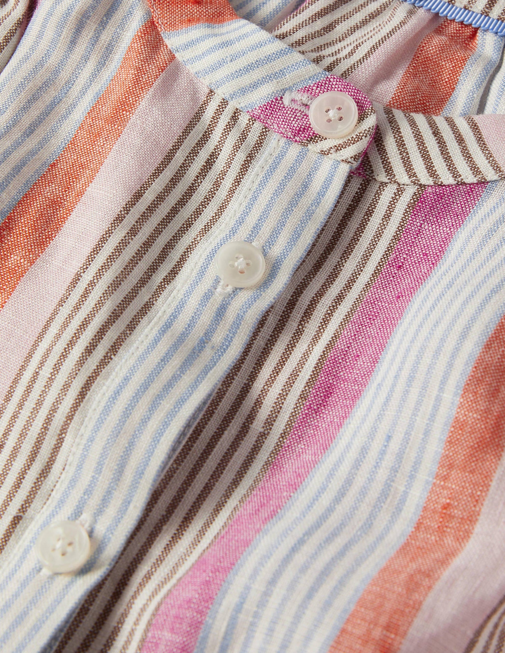 Becky Full Sleeve Linen Blouse-Firecracker, Cameo Pink Stripe-6