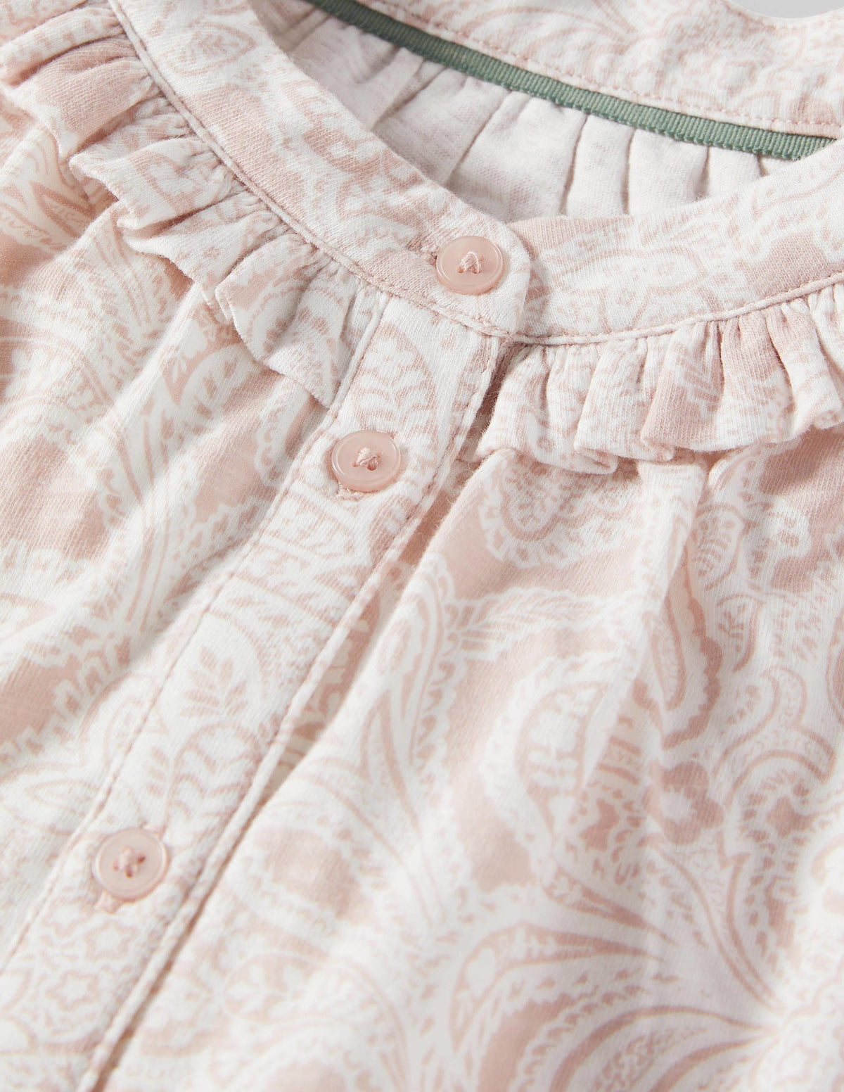 Daphne Frilly Sleeveless Shirt-Milkshake, Paisley Bud - Image 6