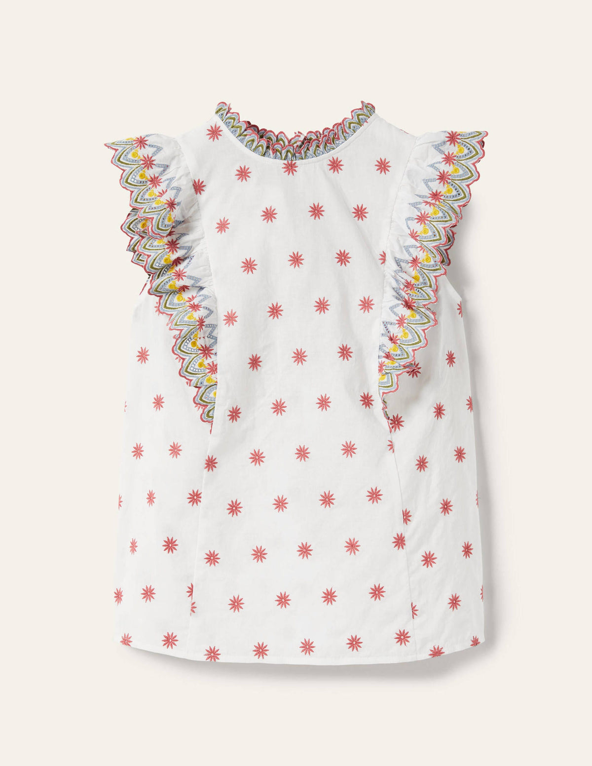 Nina Sleeveless Broderie Top-White - Image 5