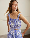 Cropped Cotton Top-Bluebell, Passion Bloom