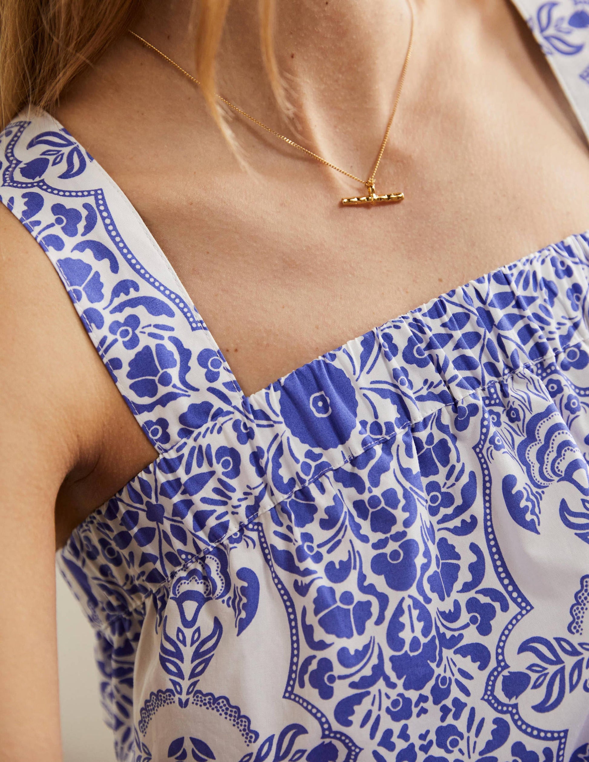 Cropped Cotton Top-Bluebell, Passion Bloom-2