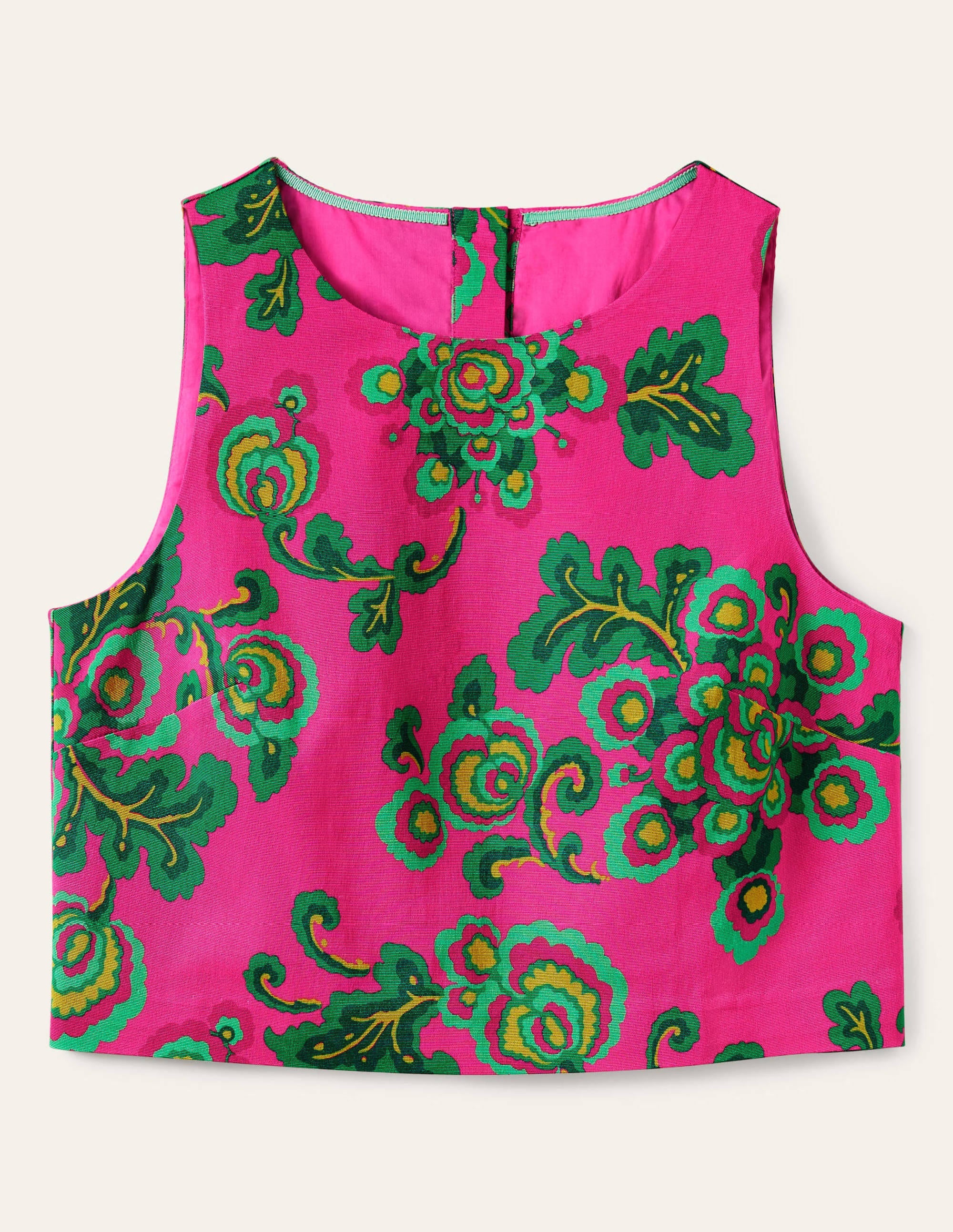 Scarlett Cropped Top-Party Pink, Wild Blooms - Image 5