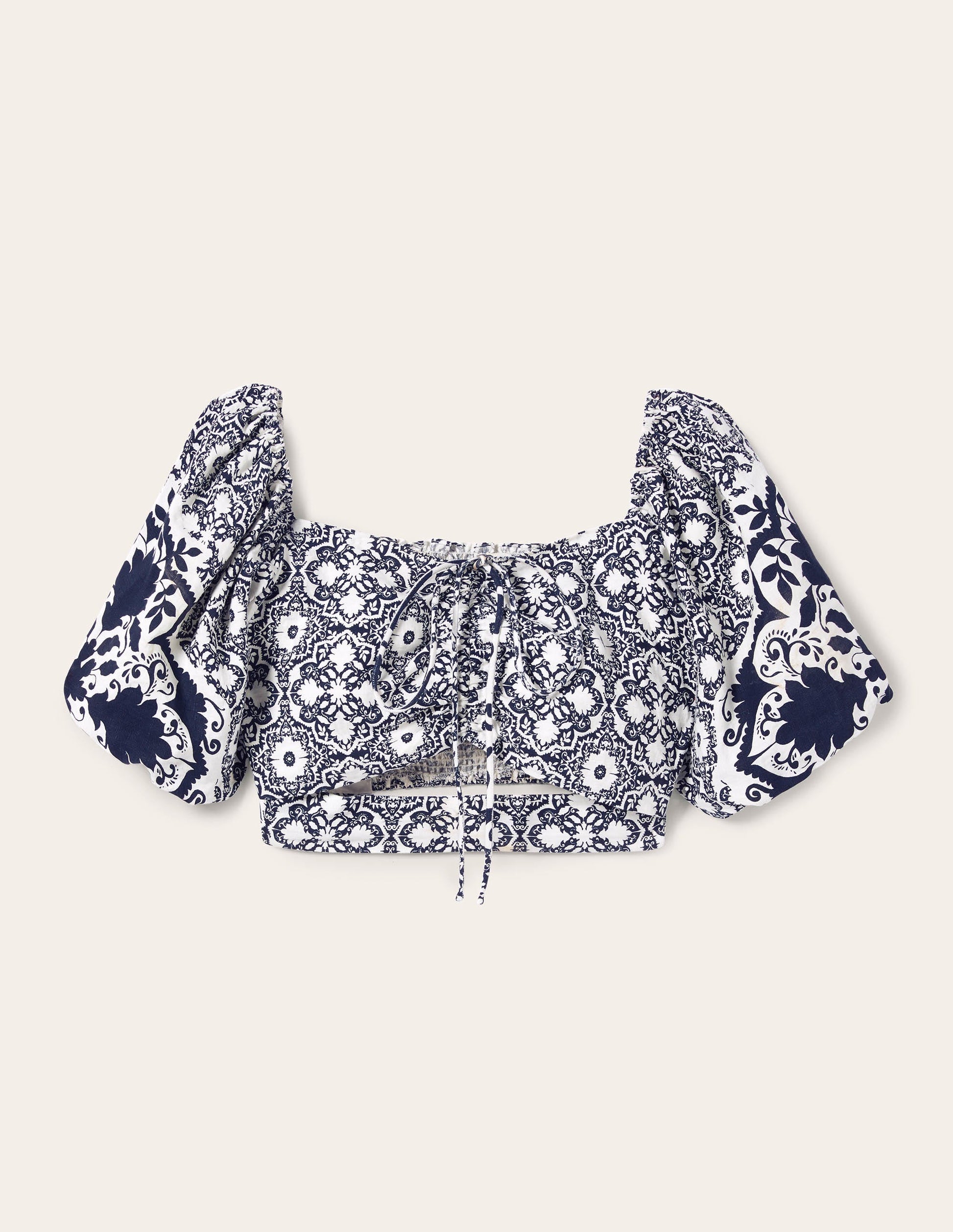 Halterneck Cut Out Crop Top-Navy, Bloomsbury-5