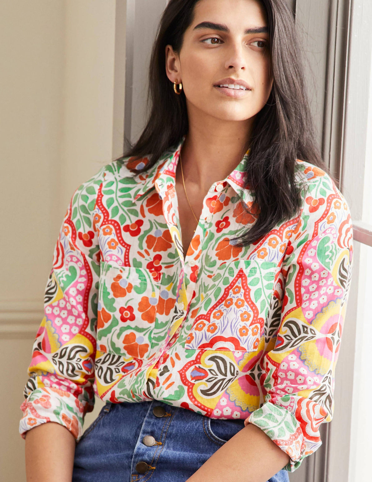 Linen Shirt-Multi, Passion Bloom - Image 1