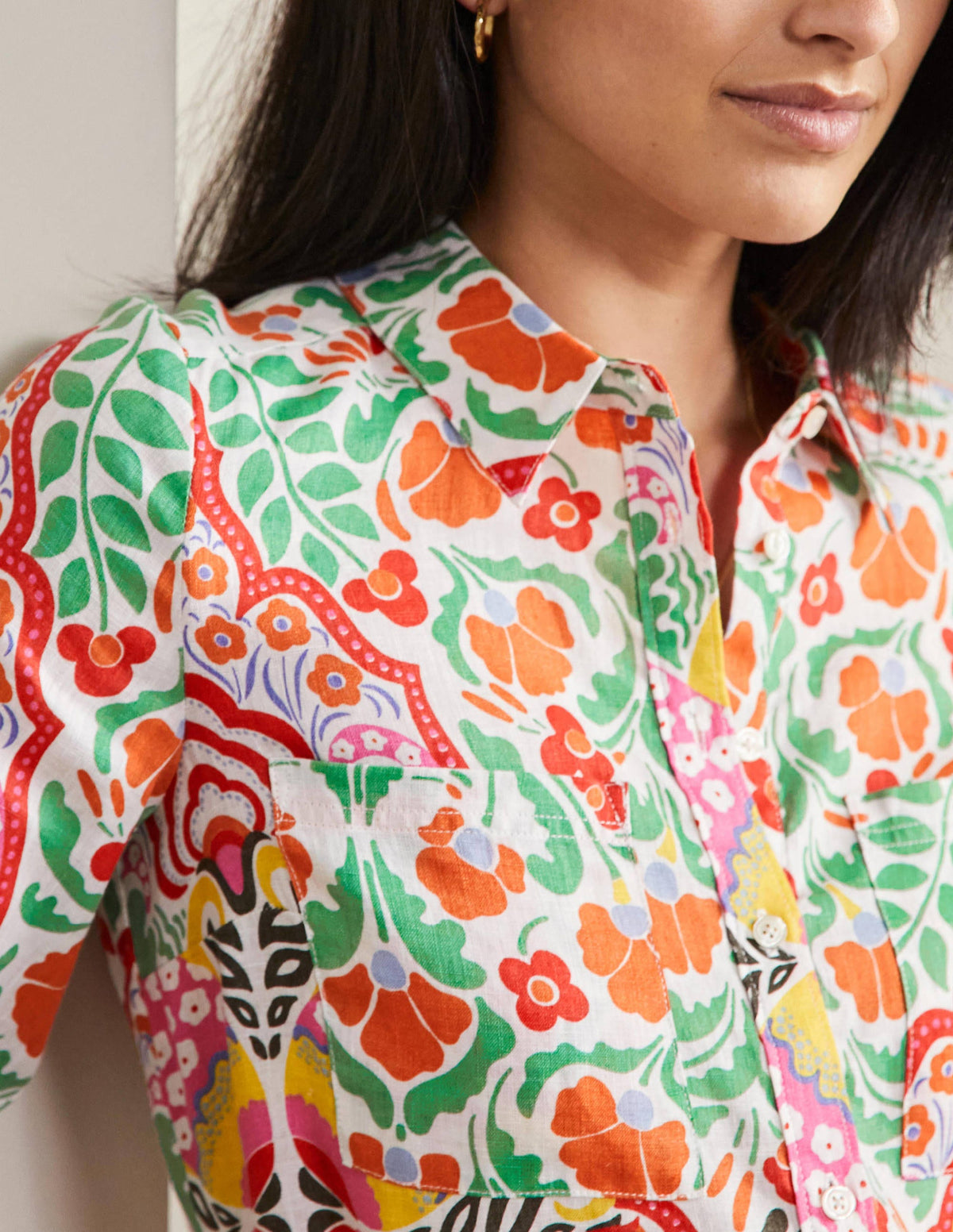 Linen Shirt-Multi, Passion Bloom - Image 2