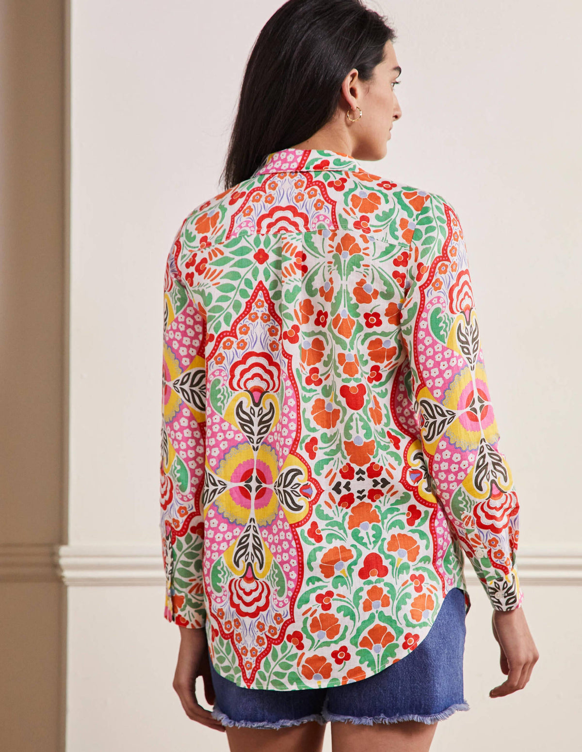 Linen Shirt-Multi, Passion Bloom-3