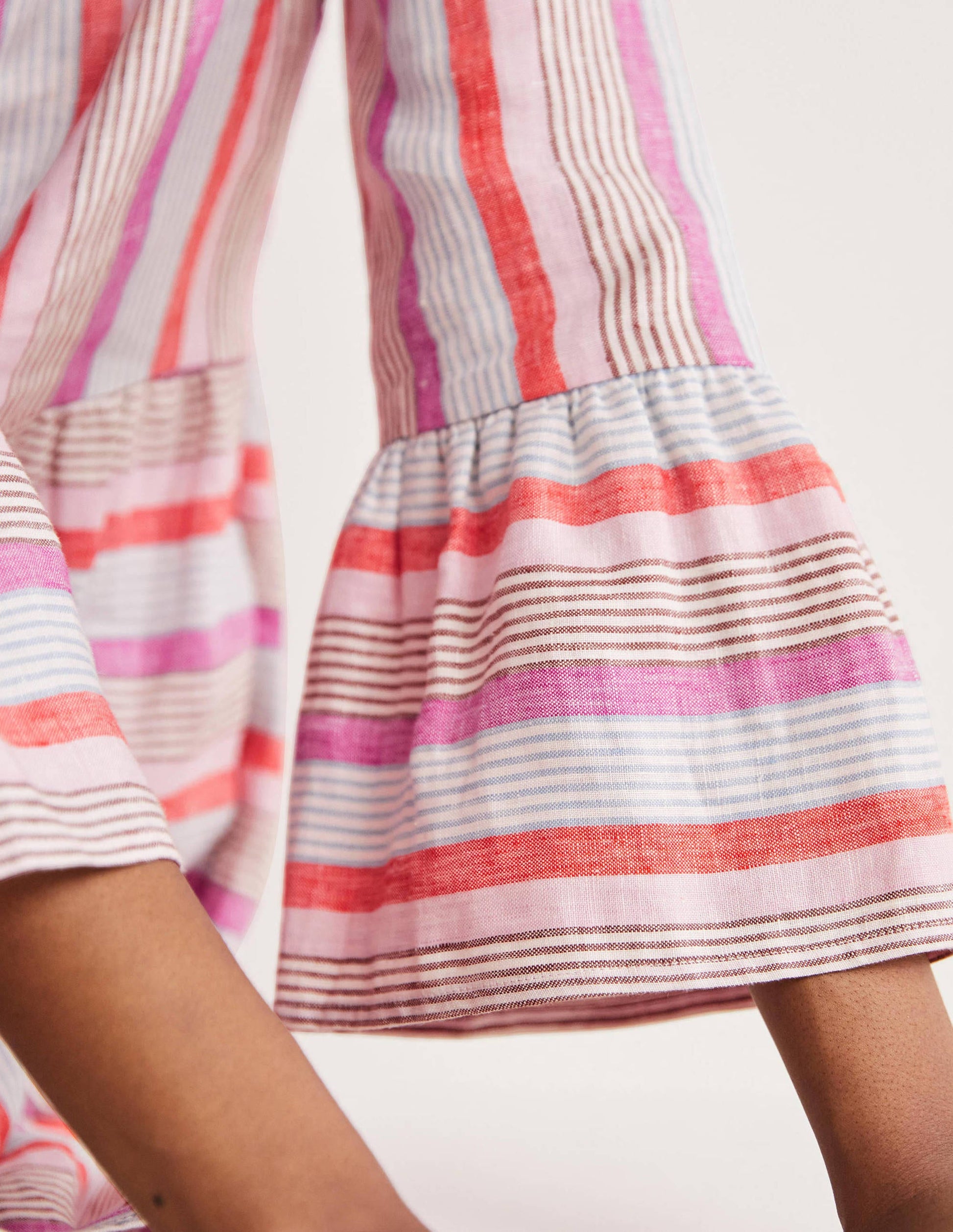 Relaxed Linen Tiered Dress-Firecracker, Cameo Pink-2