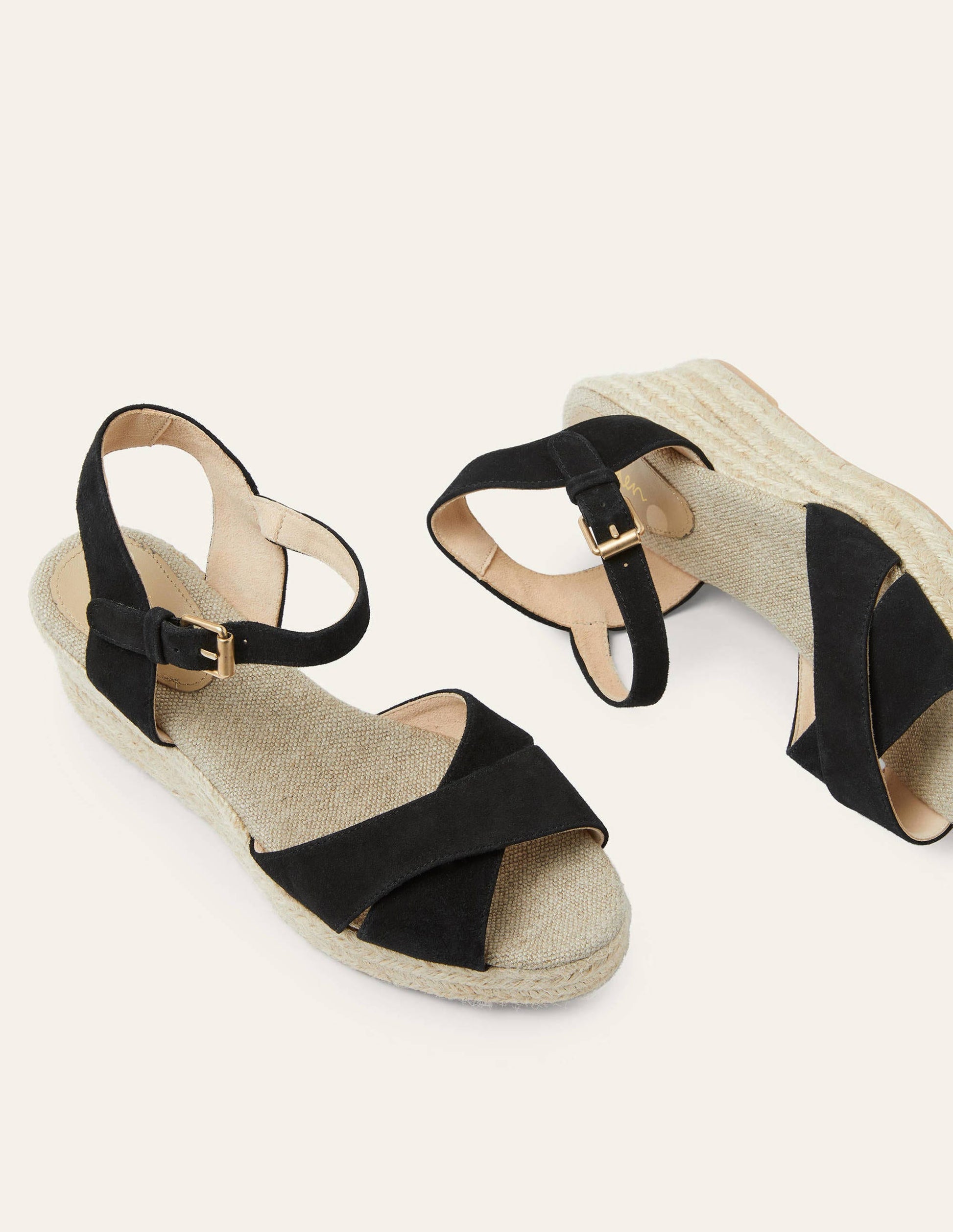 Jasmine Espadrille Wedges-Black-1
