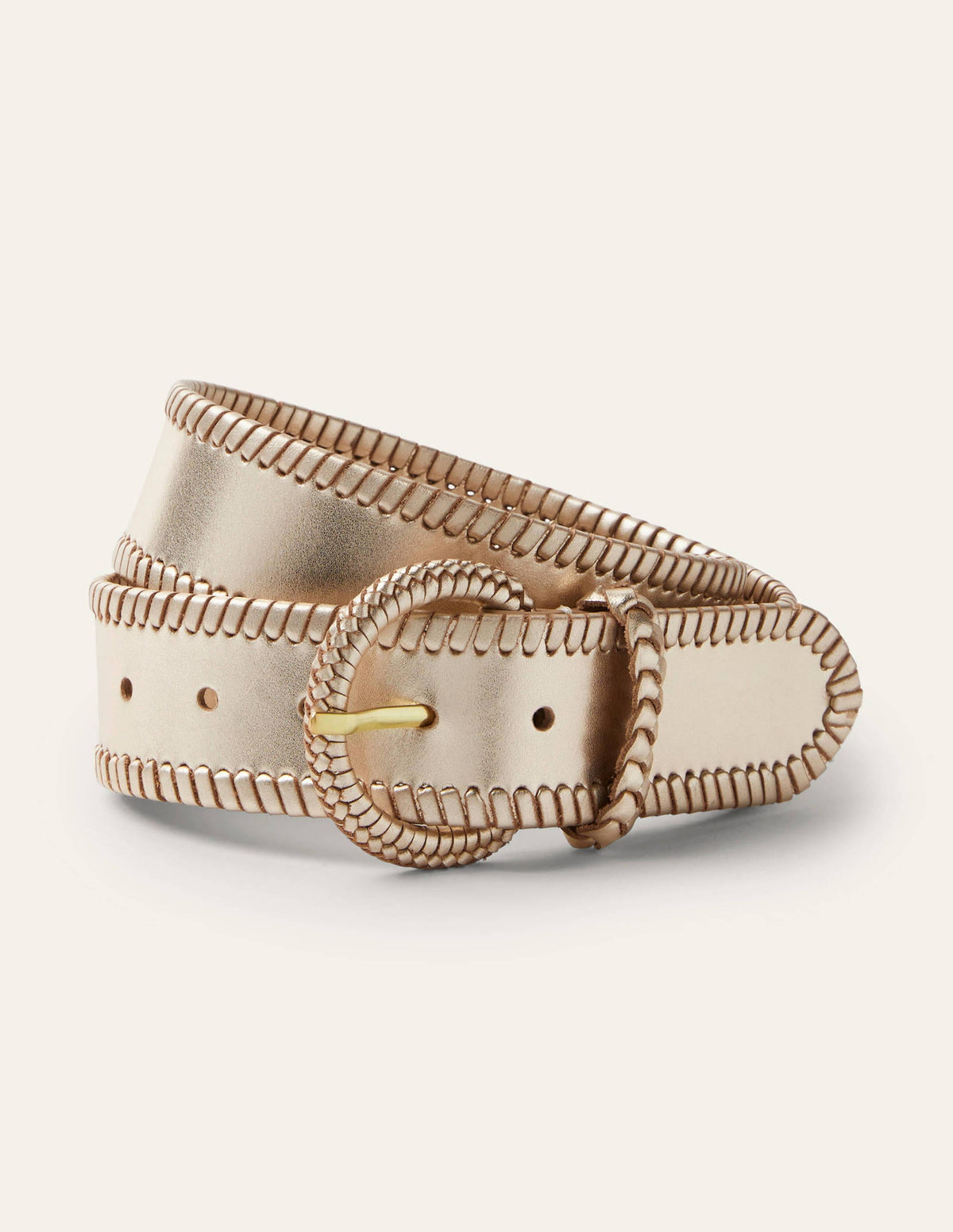 Woven Waist Belt-Gold Metallic - Image 1