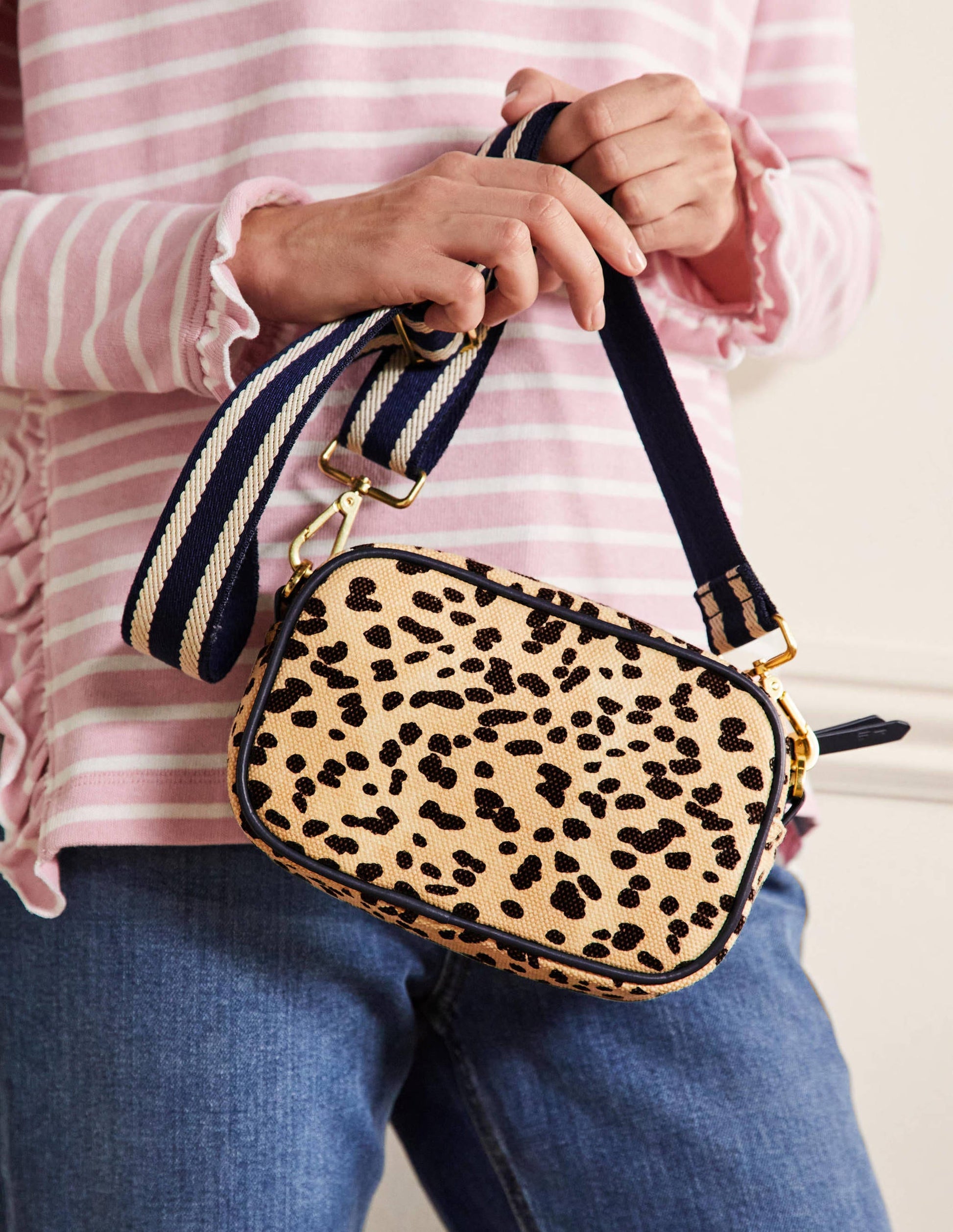 Canvas Crossbody Bag-Natural Leopard-2