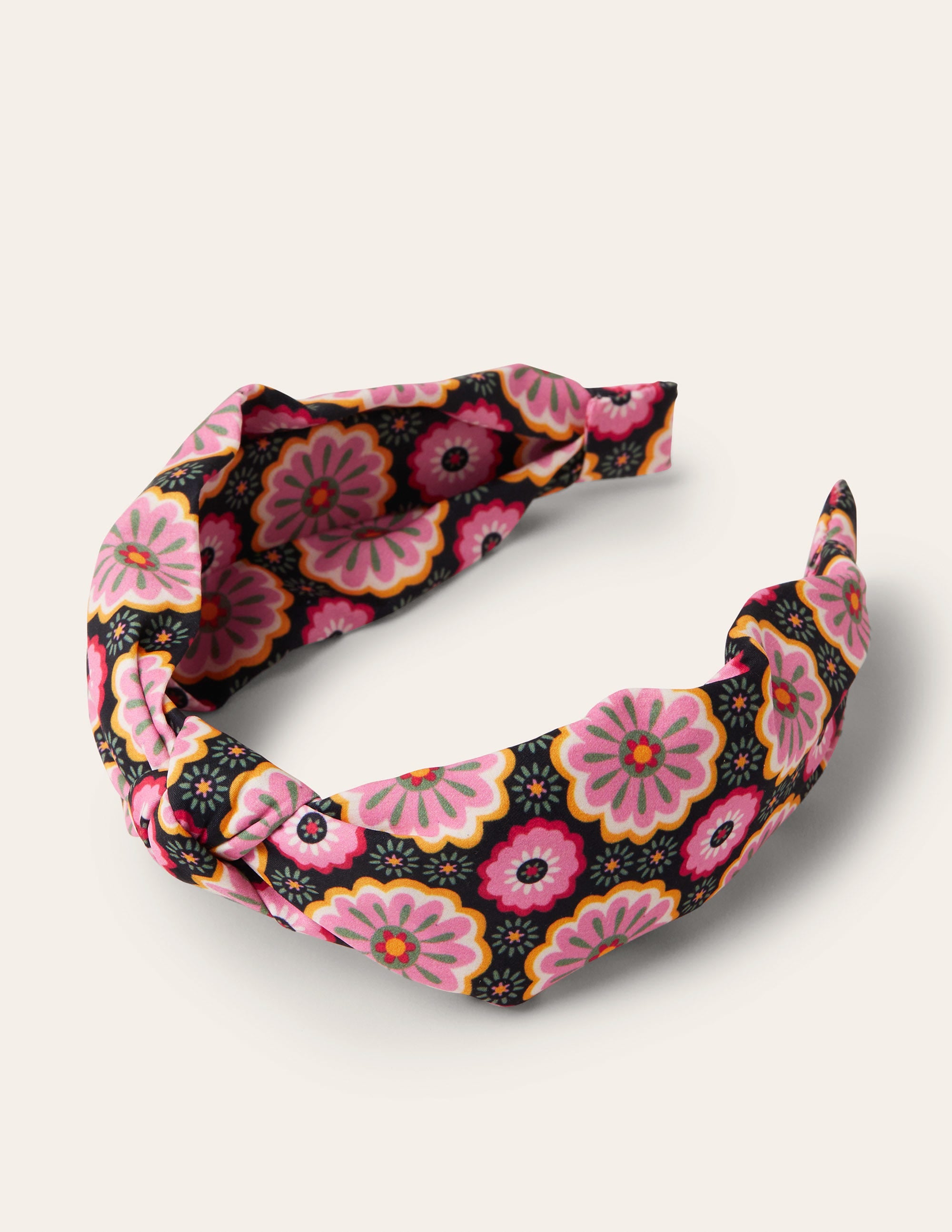 Knotted Headband-Black, Opulent Daisy - Image 2