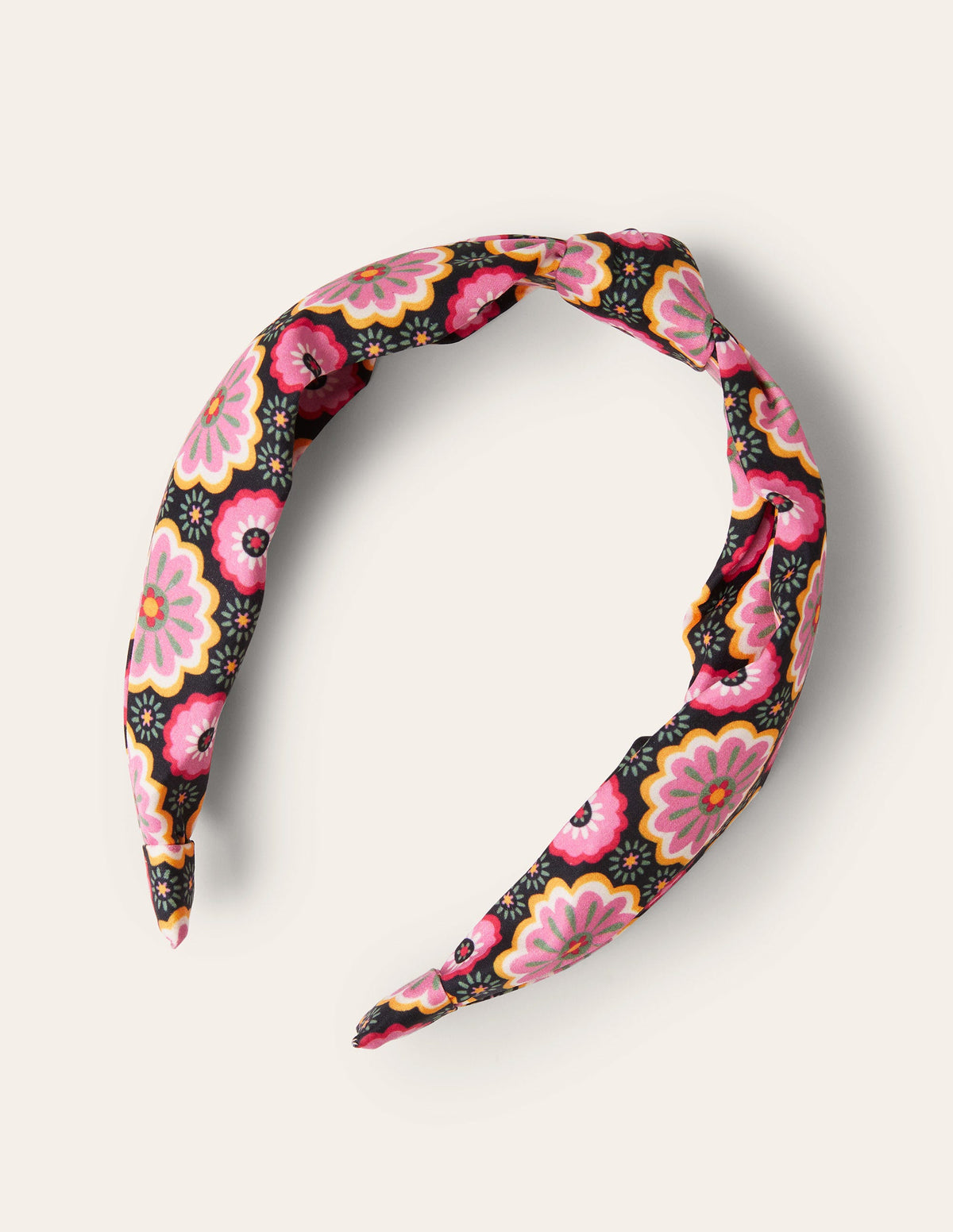 Knotted Headband-Black, Opulent Daisy-3