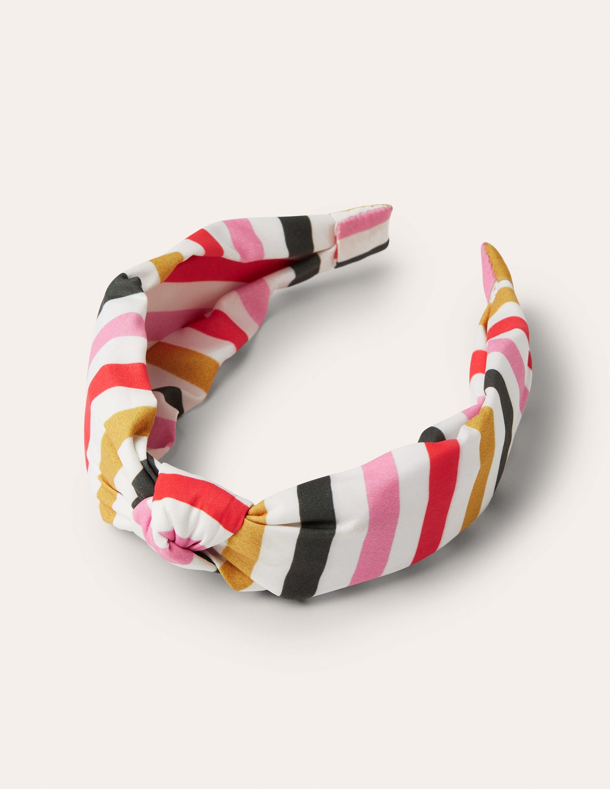Knotted Headband-Formica Pink/Hot Coral Stripe-2