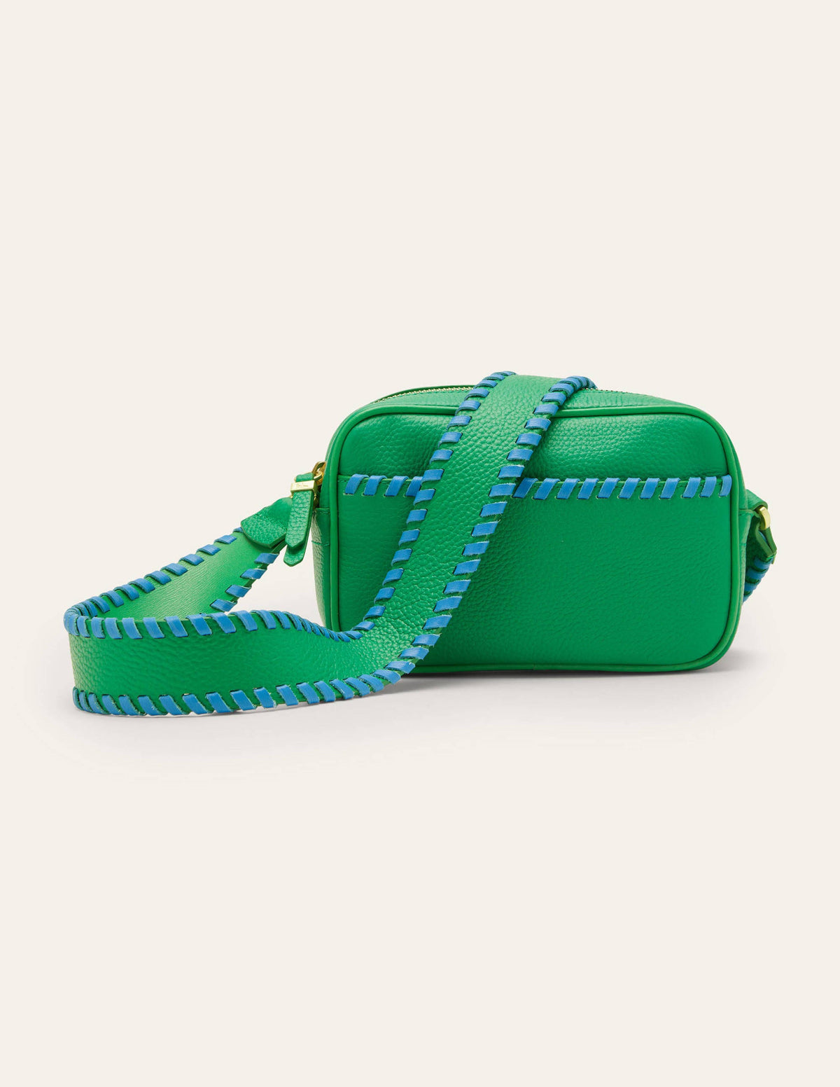 Stitch Detail Crossbody Bag-Irish Green/Mosaic Blue-1