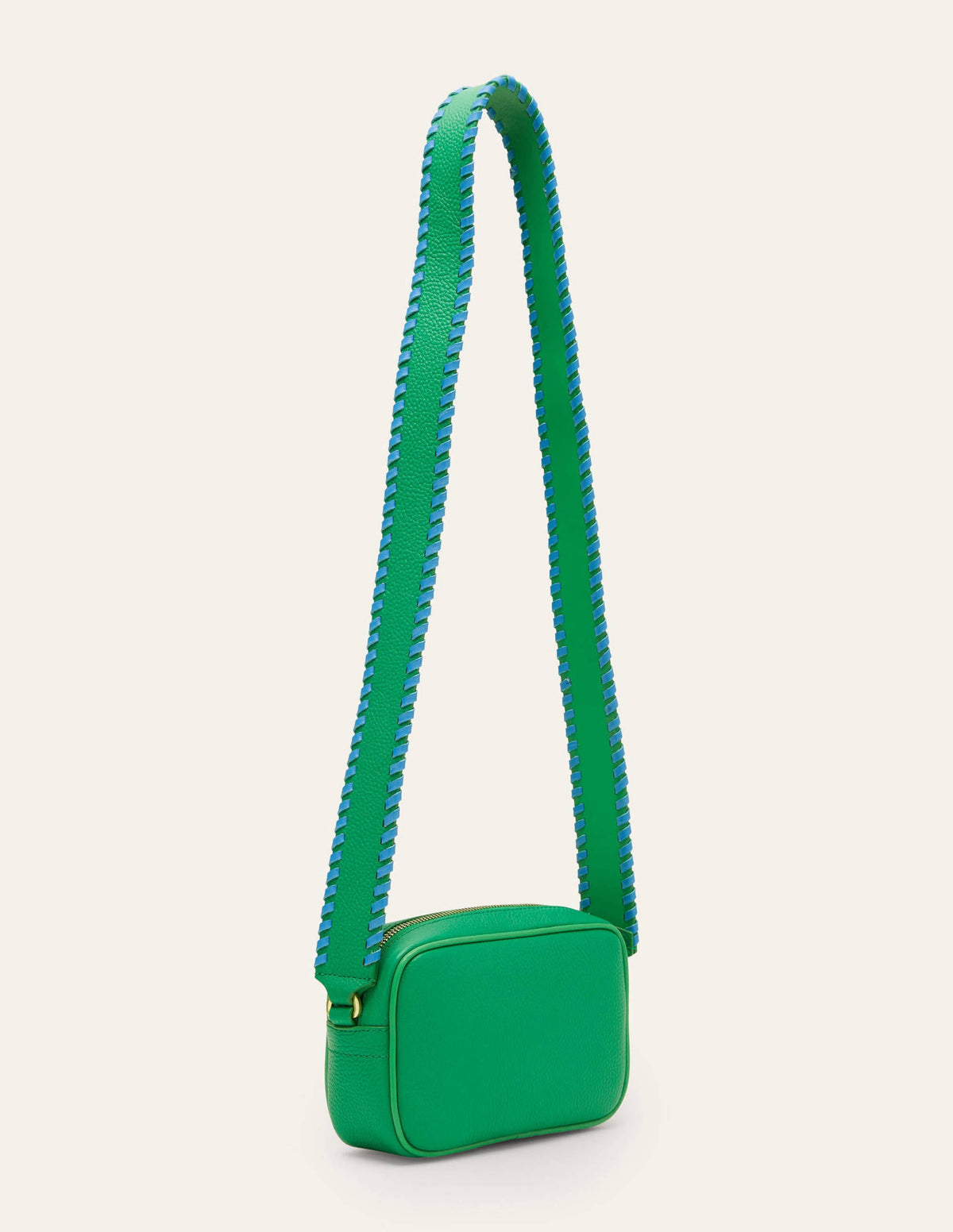 Stitch Detail Crossbody Bag-Irish Green/Mosaic Blue - Image 3