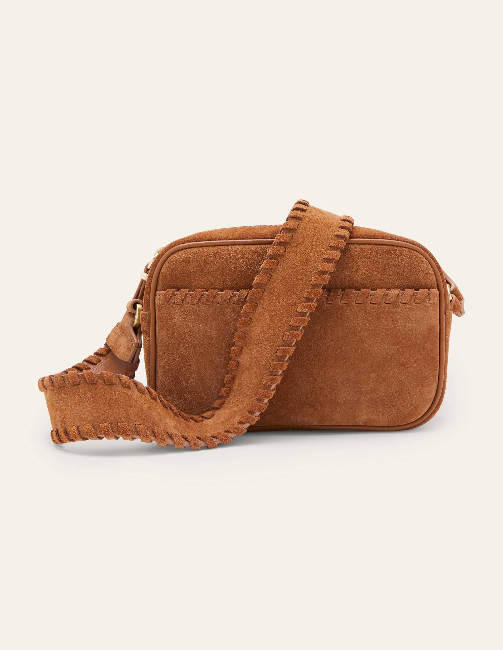 Stitch Detail Crossbody Bag-Tan - Image 1