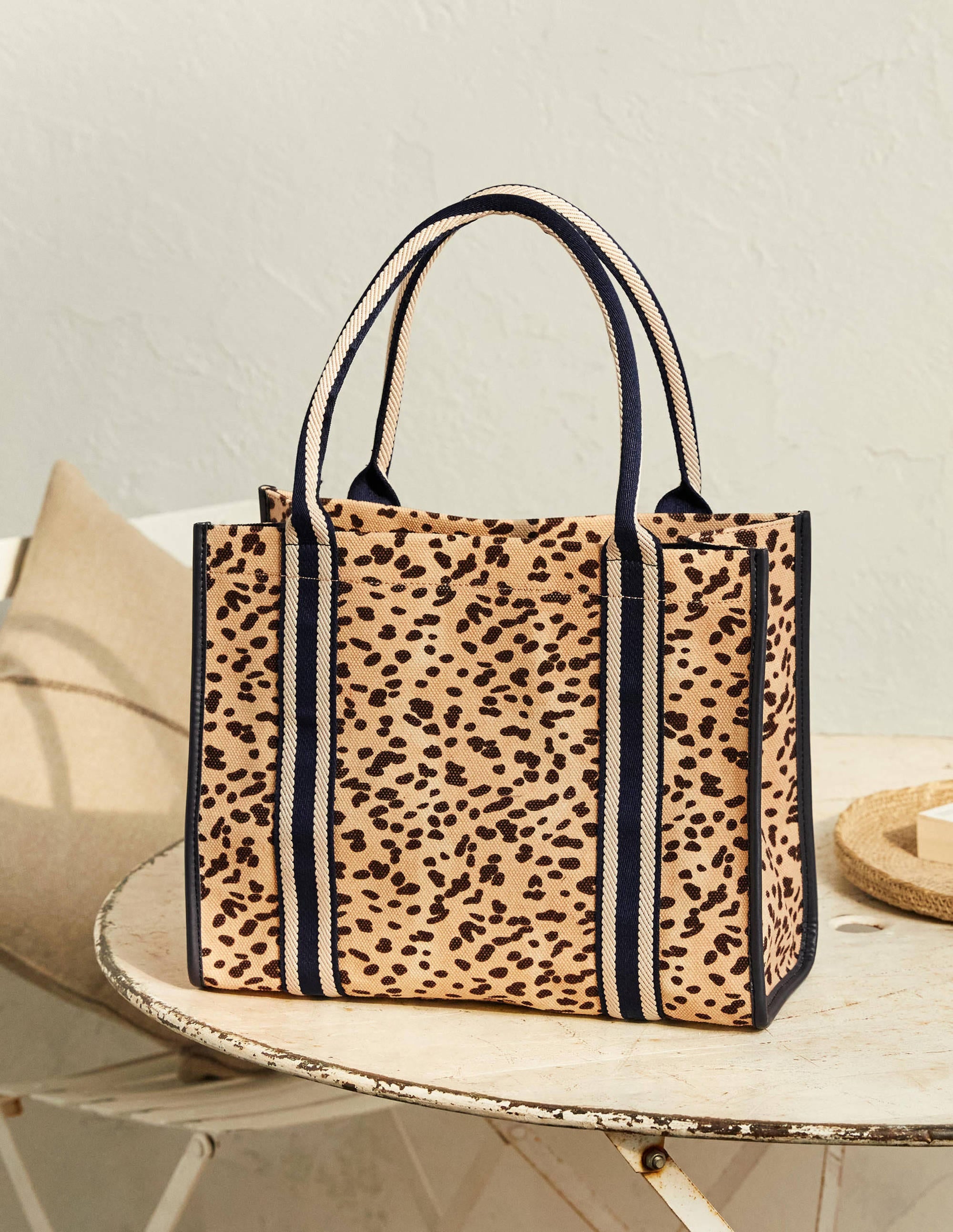Tilda Canvas Tote Bag-Natural Leopard - Image 1