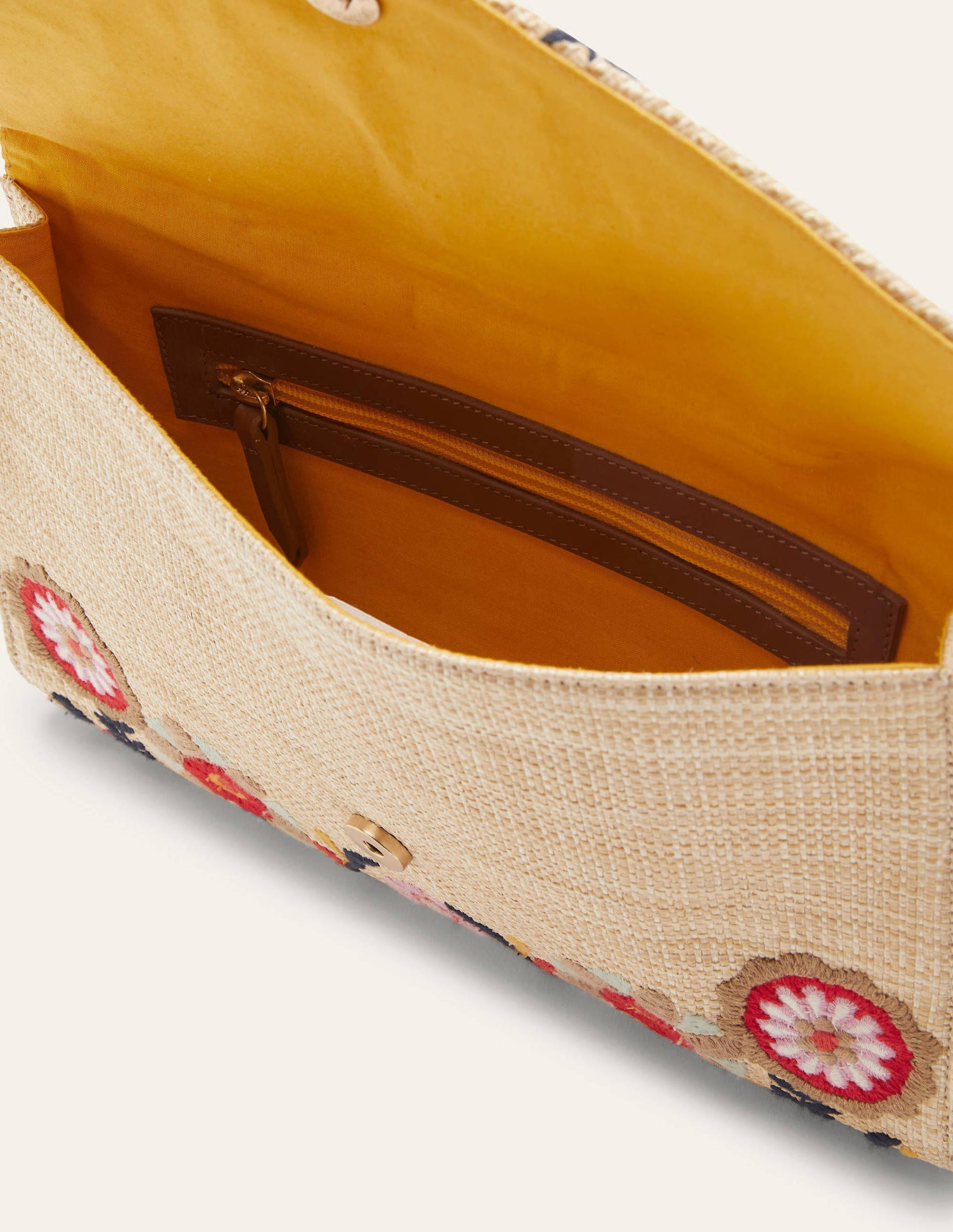 Embroidered Clutch Bag-Natural-3