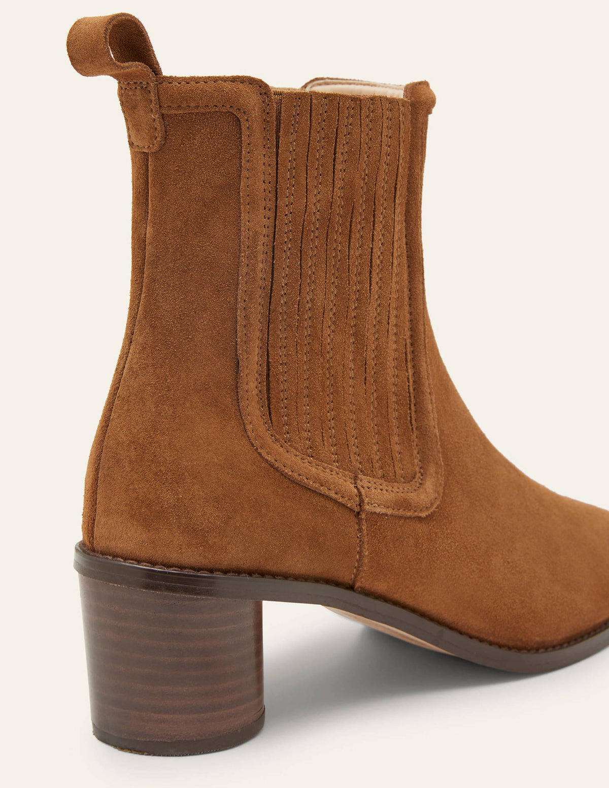 Round Heel Suede Chelsea Boots-Tobacco-4