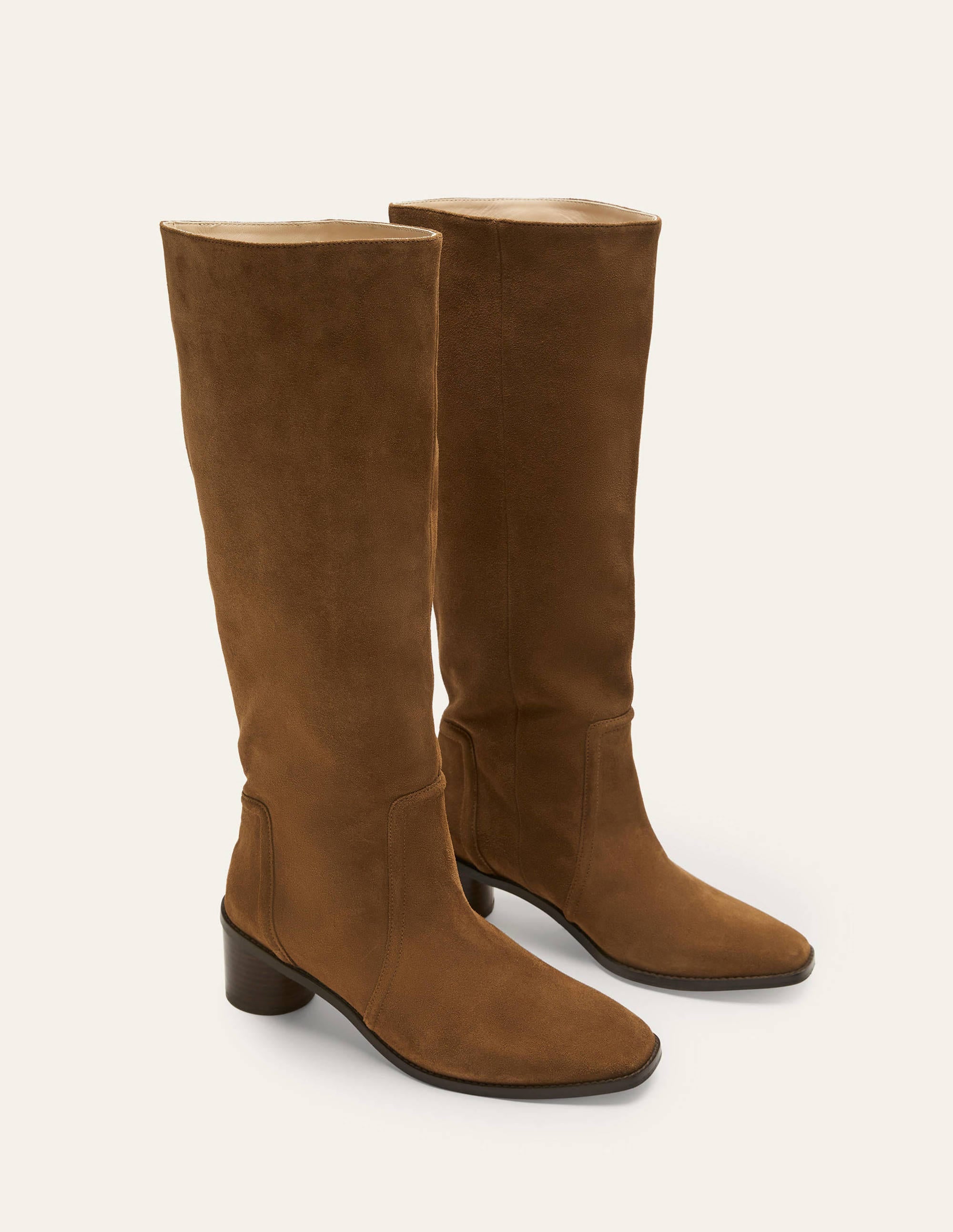 Suede Knee High Boots-Tobacco - Image 3
