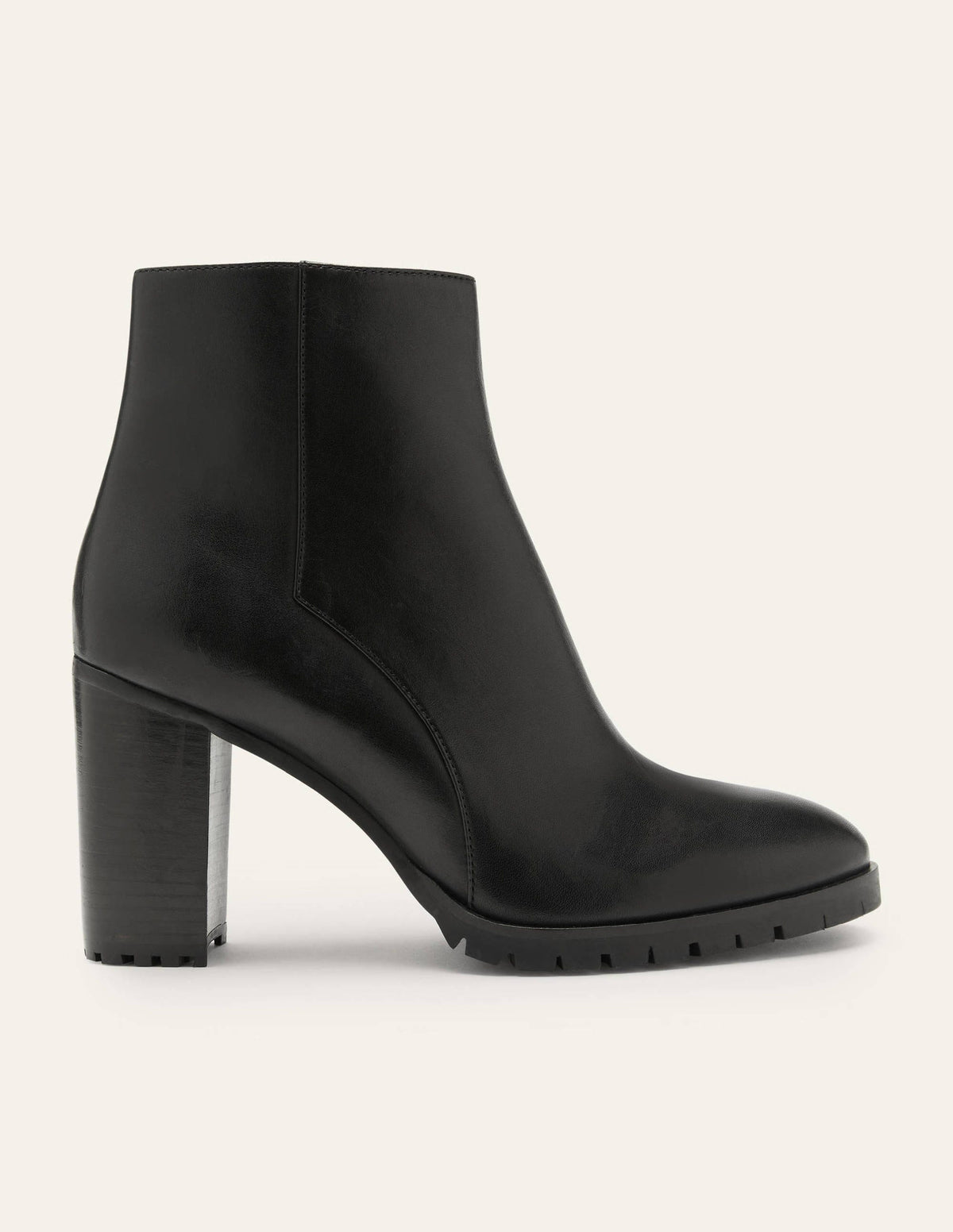 Heeled Leather Ankle Boots-Black - Image 2