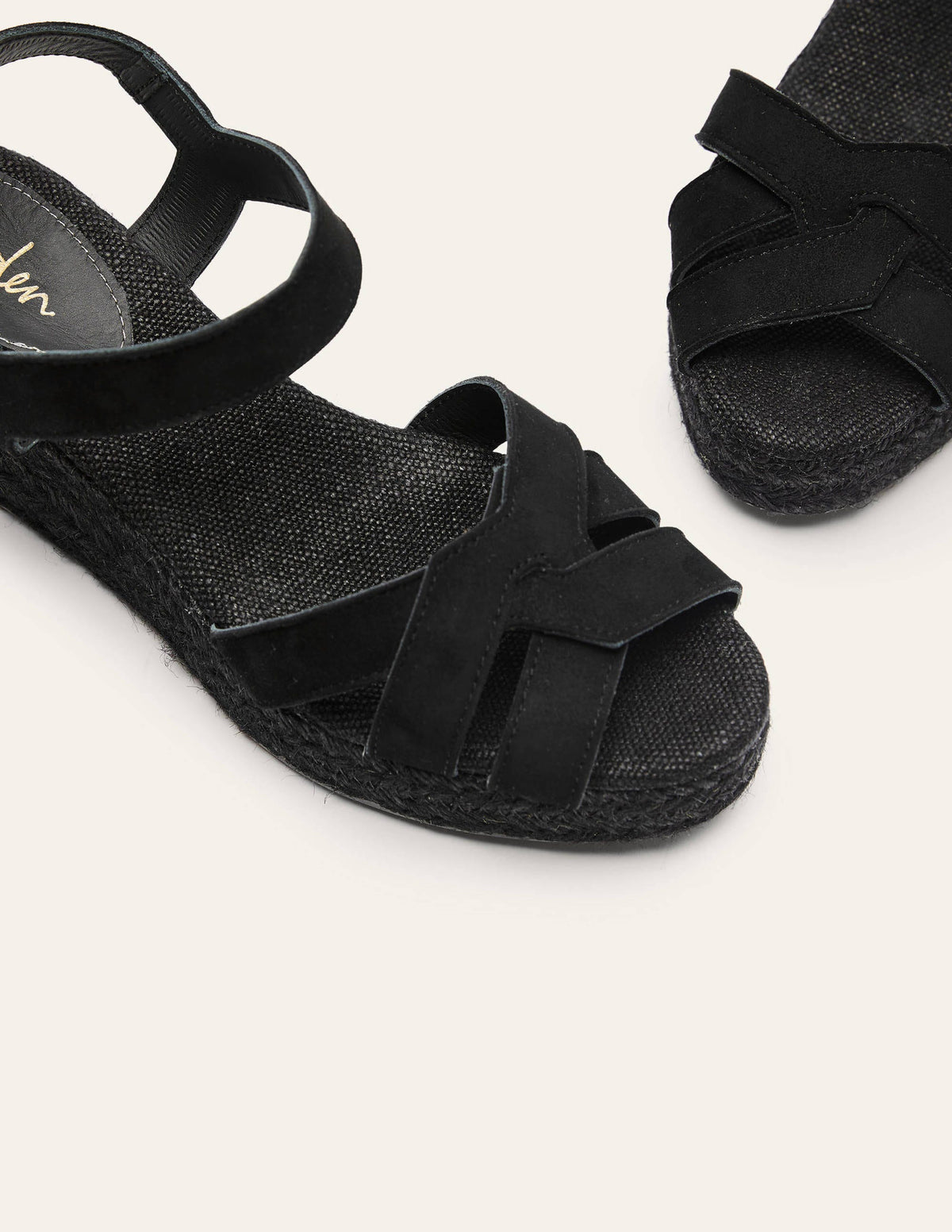 Geometric Espadrille Wedges-Black-4