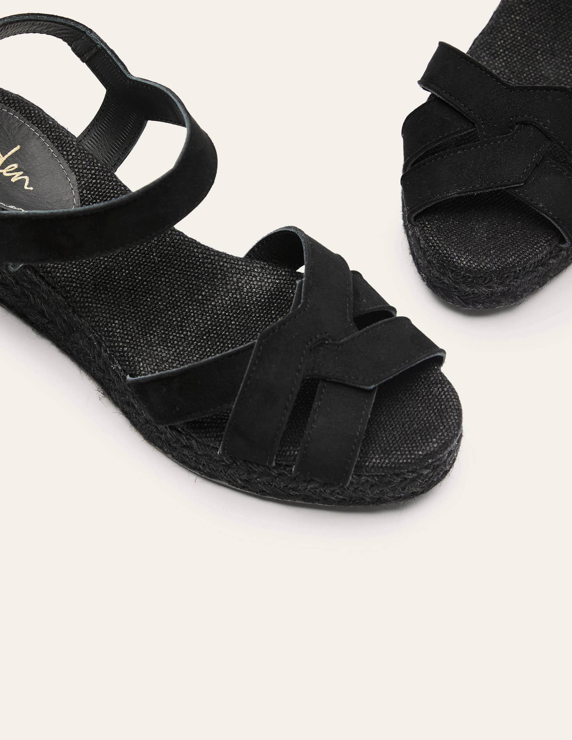 Geometric Espadrille Wedges-Black - Image 4