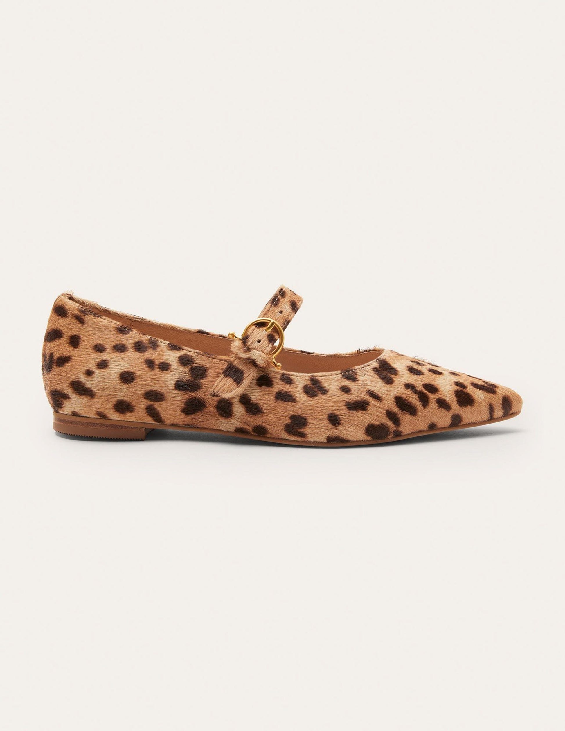 Pointed Toe Mary Jane Shoes-Neutral Leopard-2
