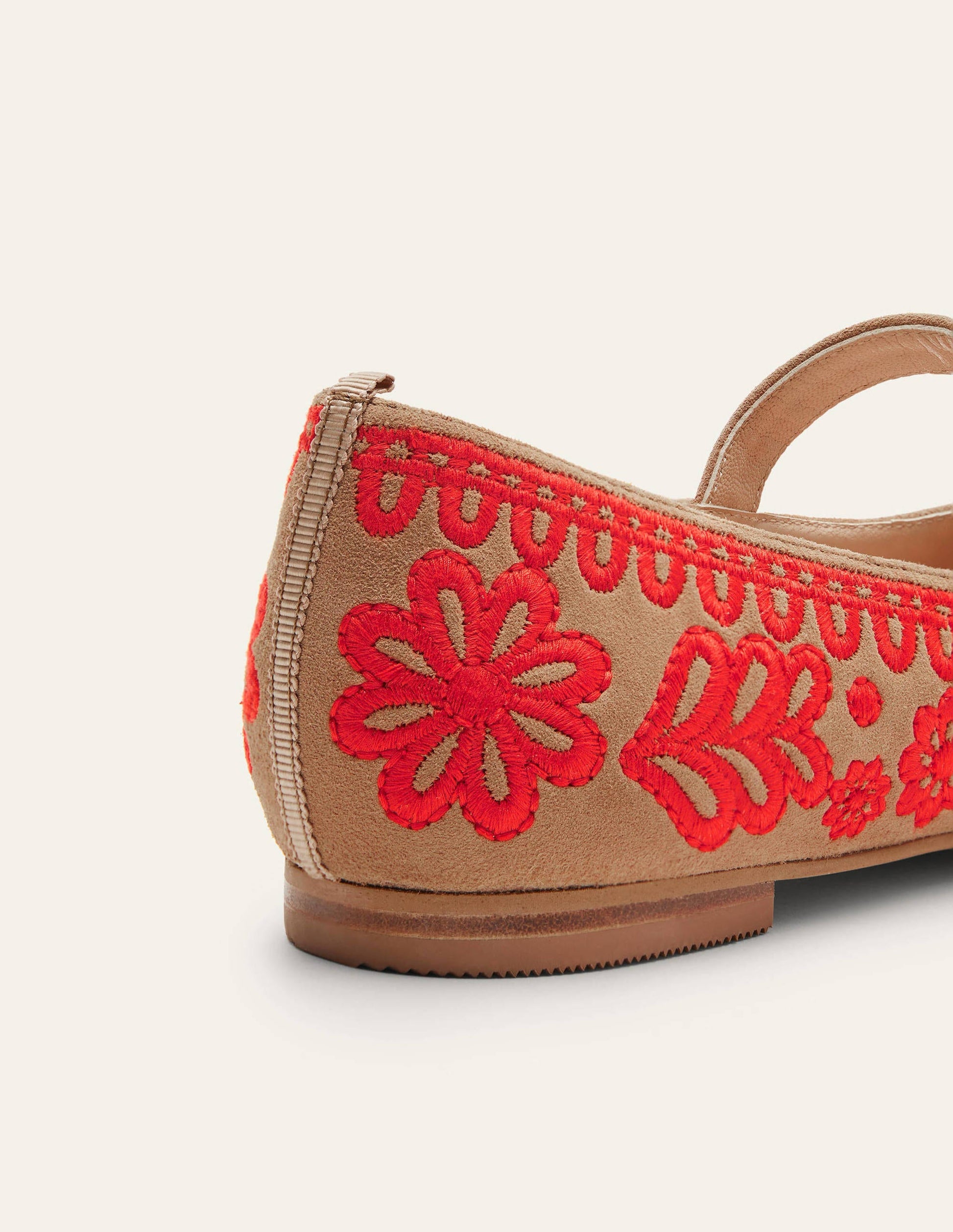 Pointed Toe Mary Jane Shoes-Acorn/Embroidery-4