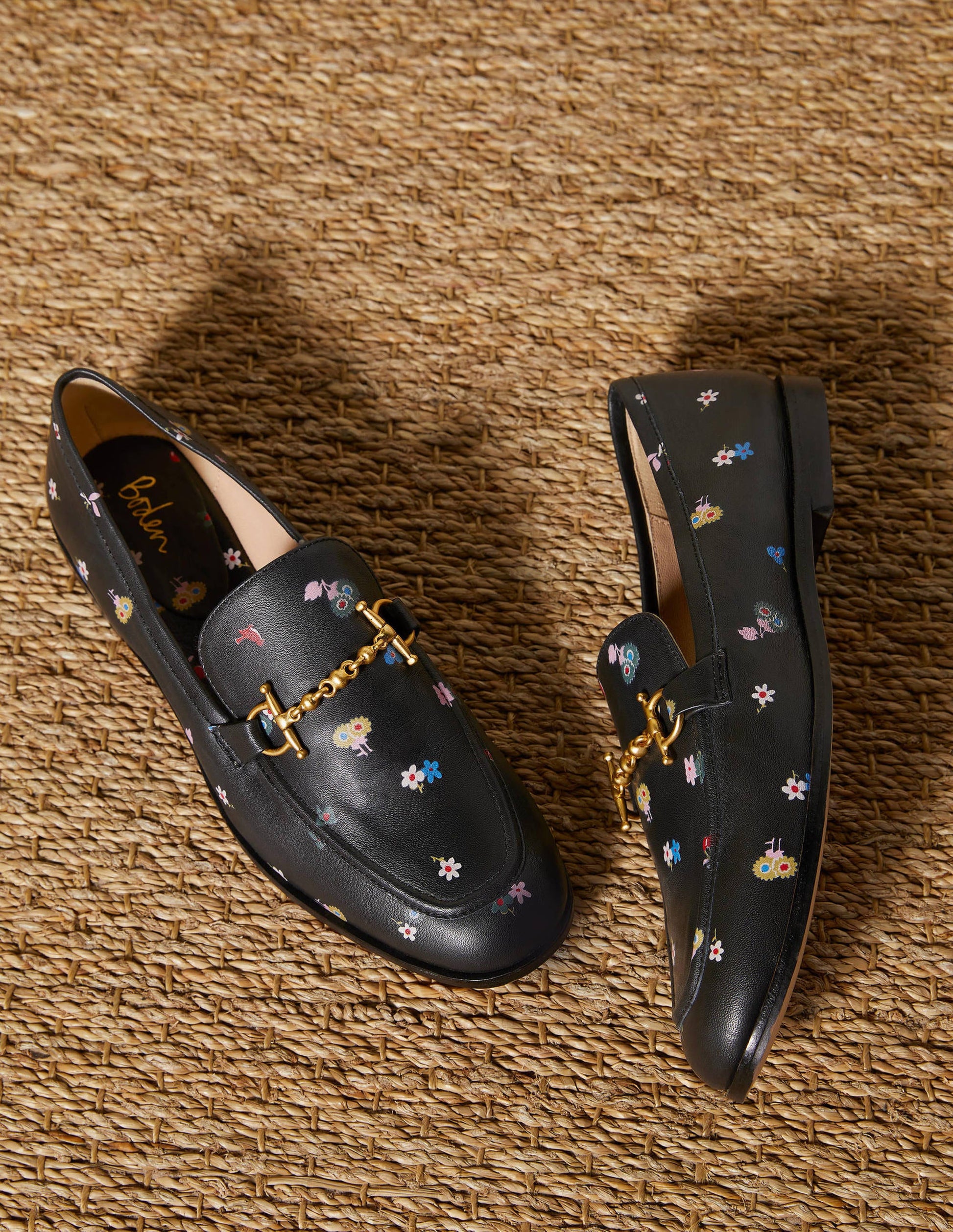 Snaffle Detail Leather Loafers-Black, Woodland Bud-1