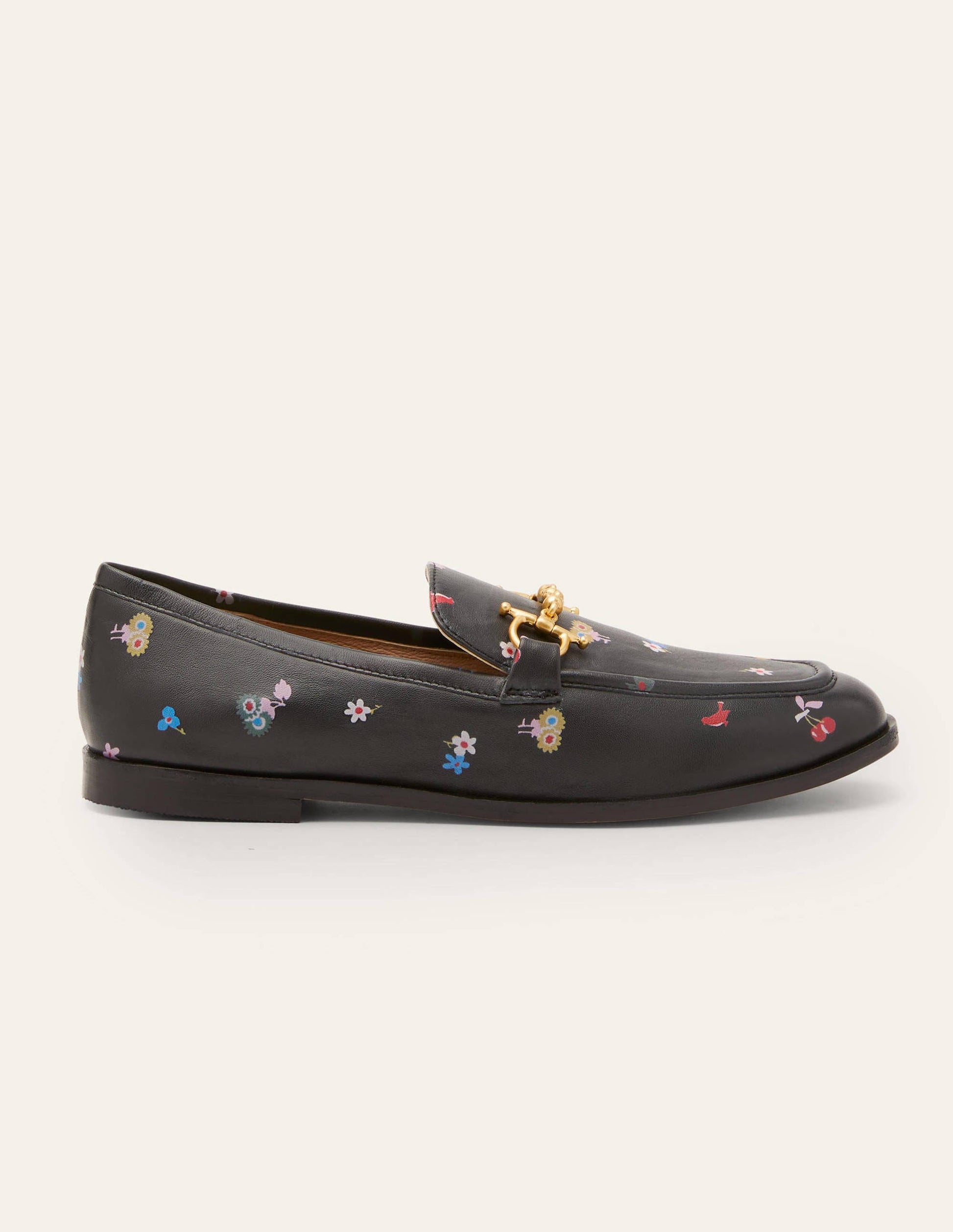 Snaffle Detail Leather Loafers-Black, Woodland Bud-2