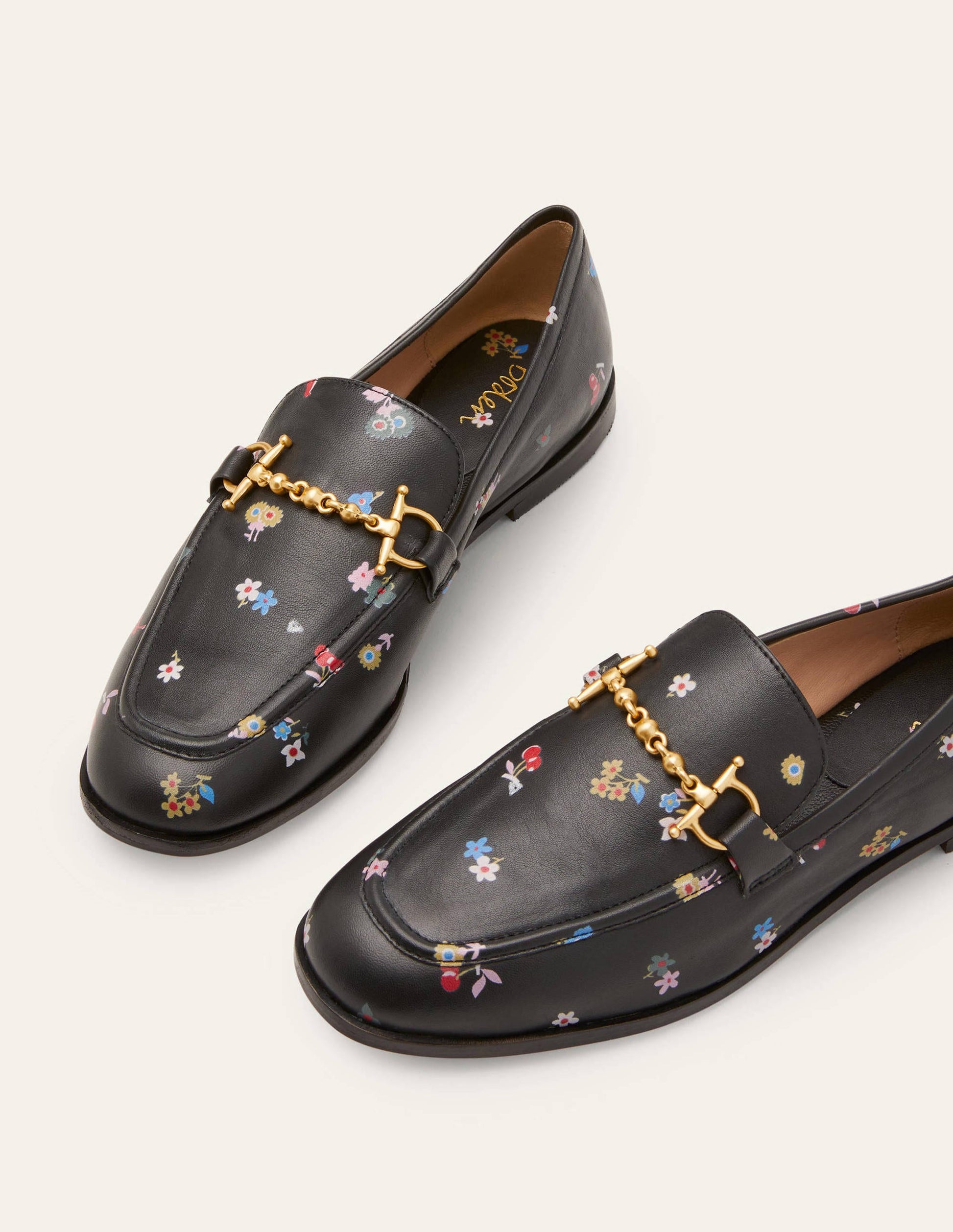Snaffle Detail Leather Loafers-Black, Woodland Bud-3