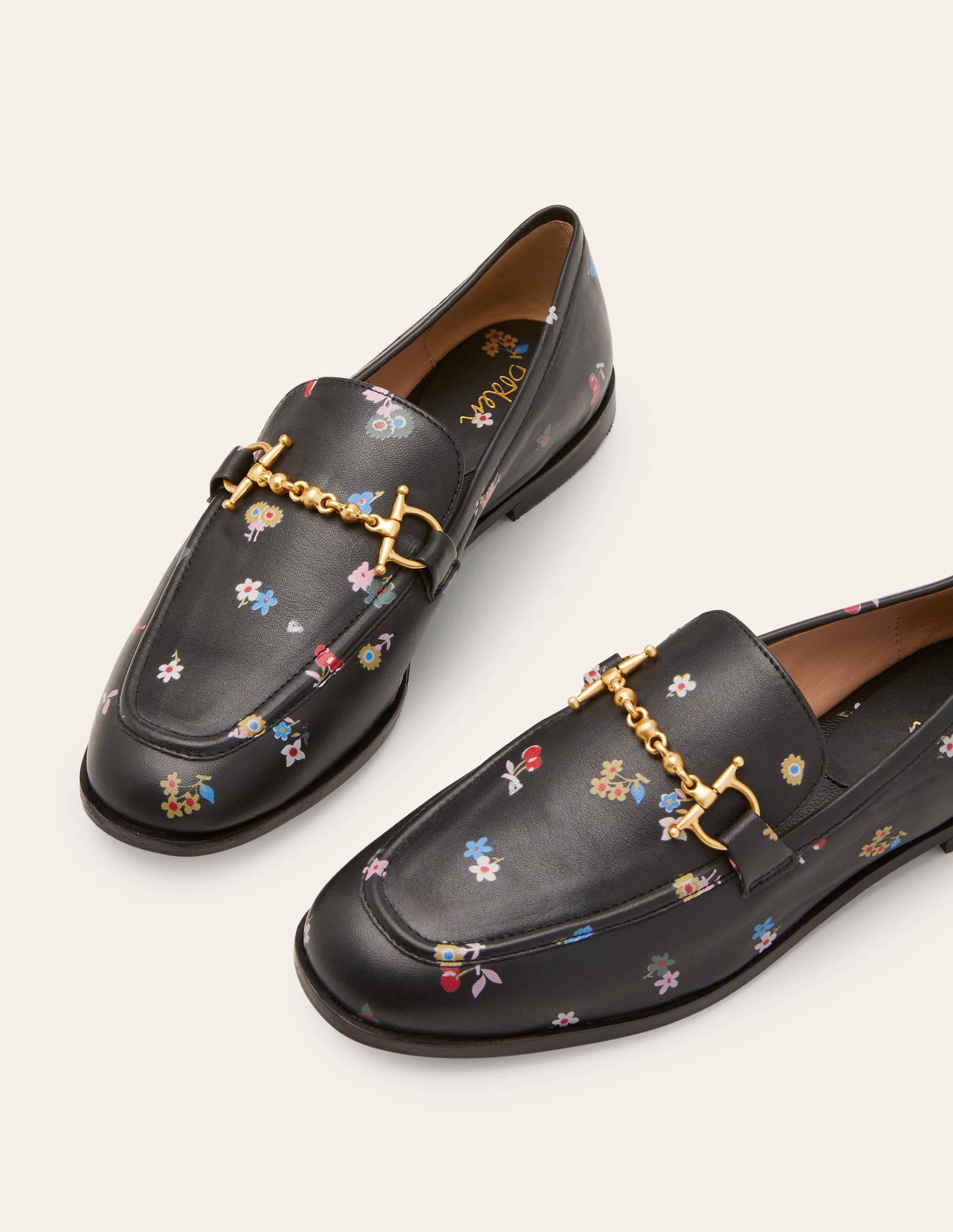 Snaffle Detail Leather Loafers-Black, Woodland Bud - Image 3