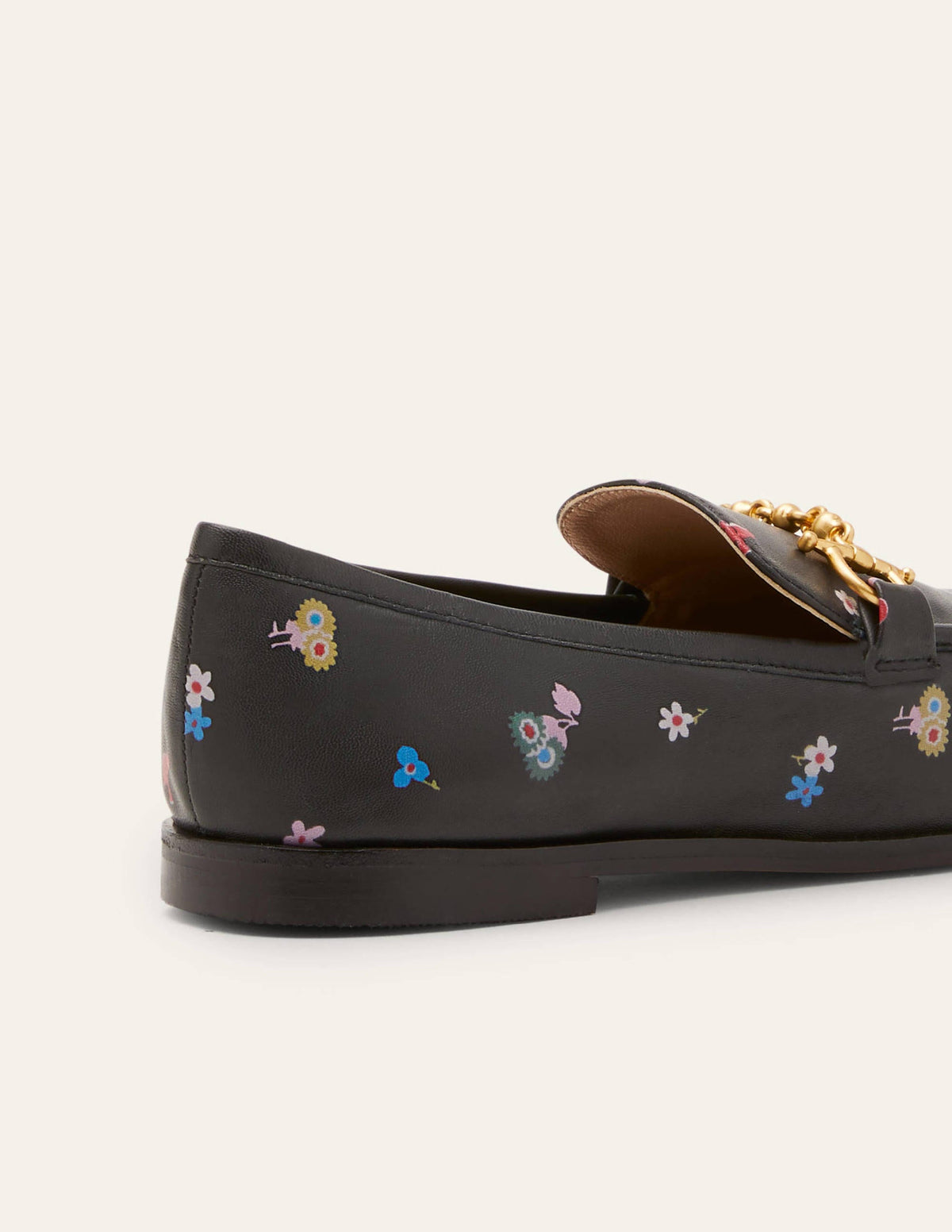 Snaffle Detail Leather Loafers-Black, Woodland Bud - Image 4