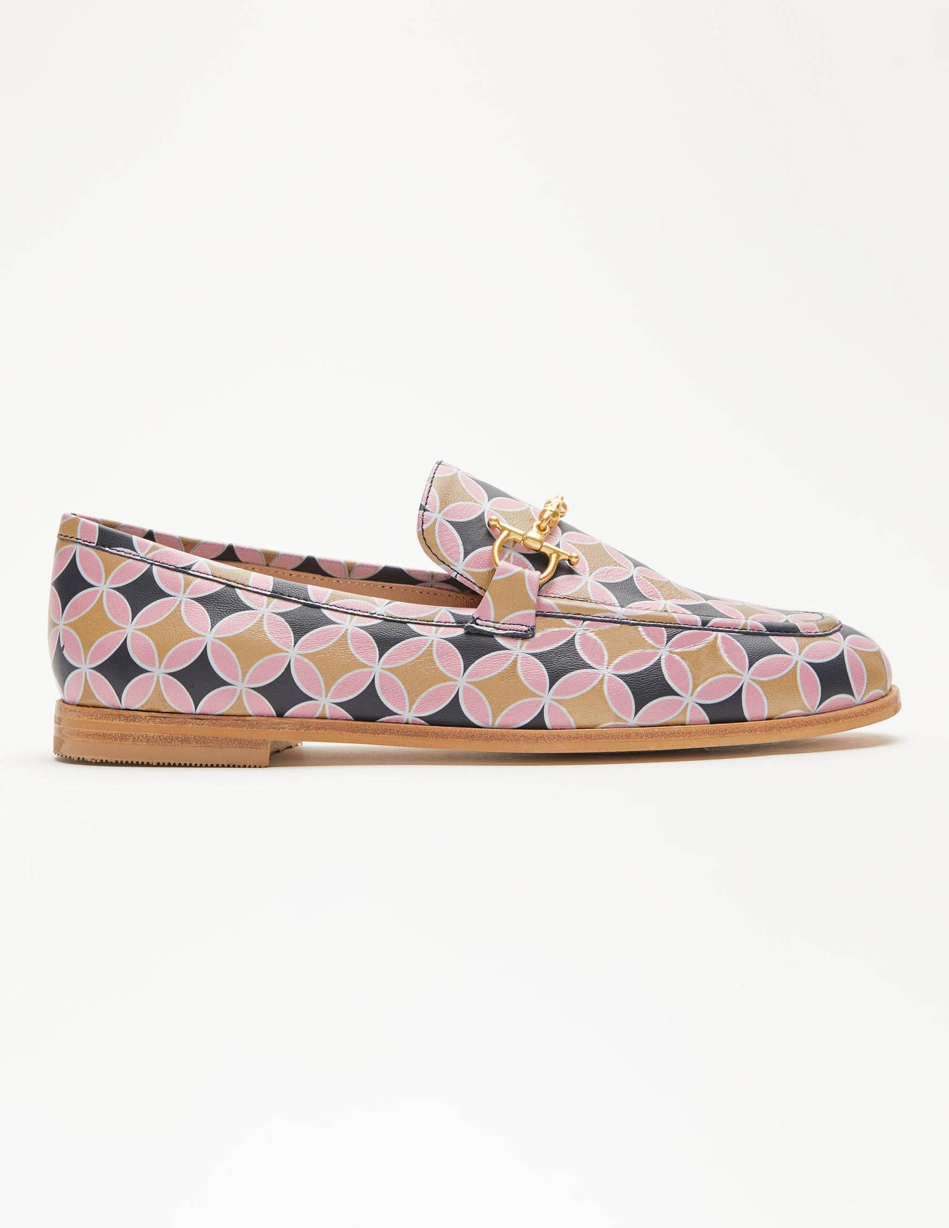 Snaffle Detail Leather Loafers-Camel, Spiro-2
