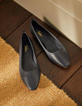 Almond Toe Ballerinas-Navy