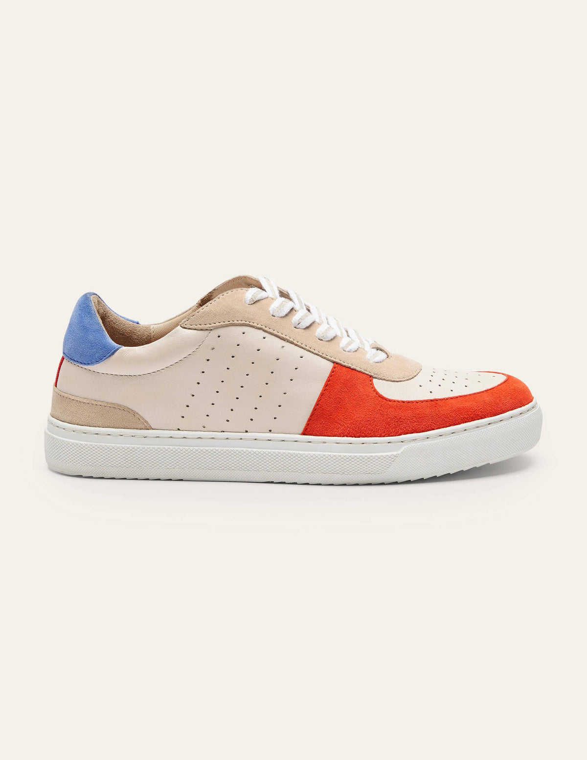 Lace Up Leather Trainers-Firecracker - Image 2