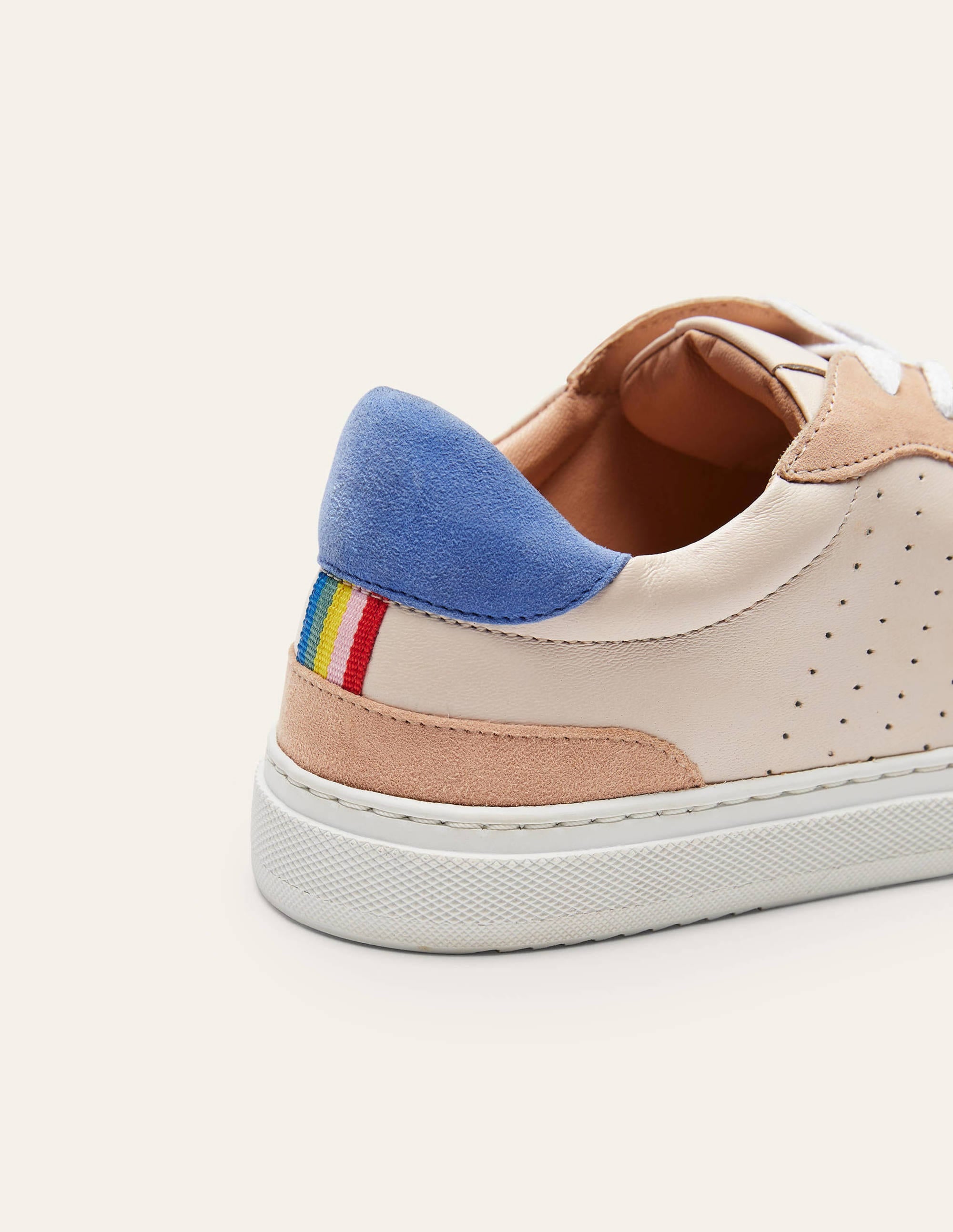 Lace Up Leather Trainers-Firecracker - Image 3