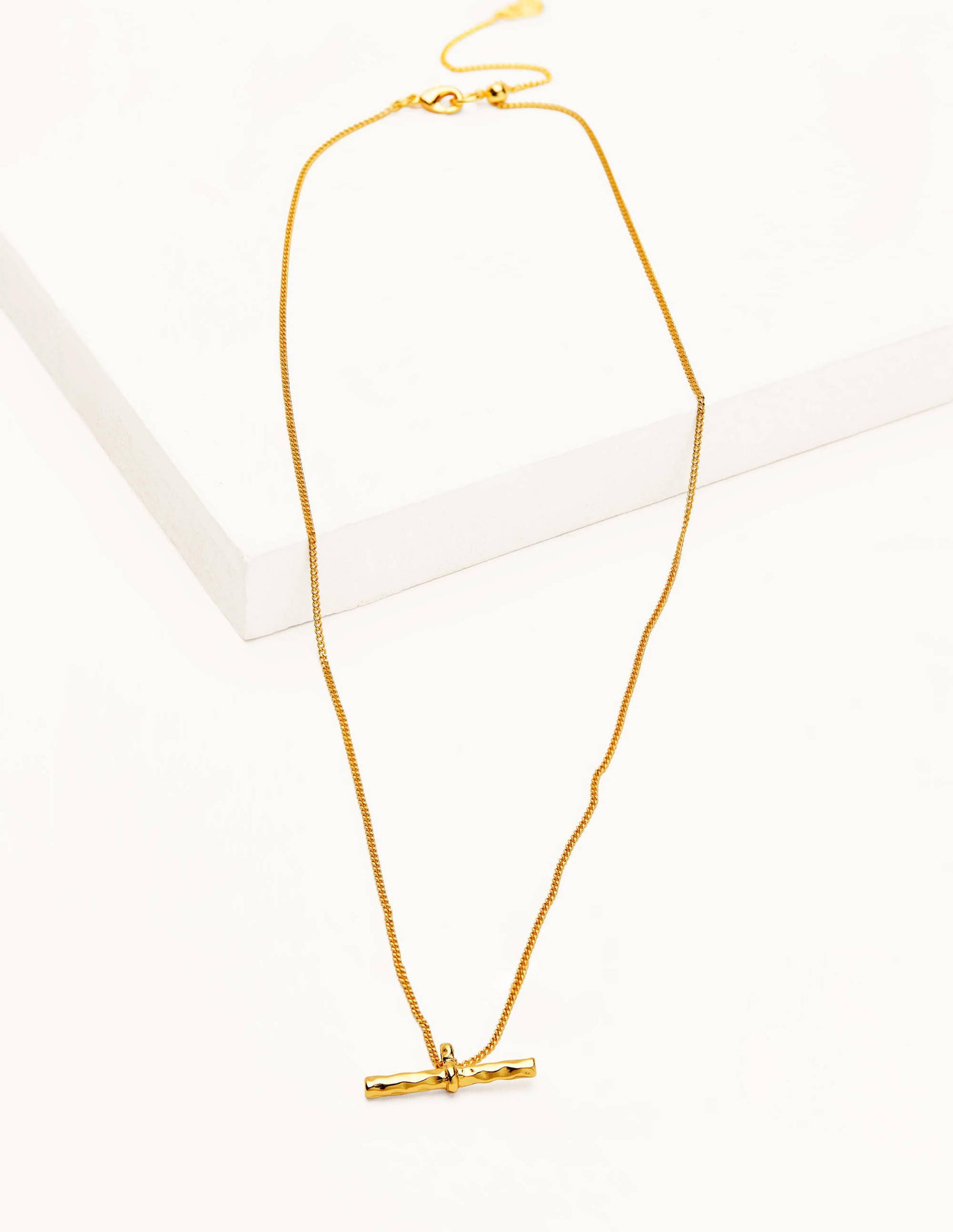 T-Bar Necklace-Gold Metallic-1