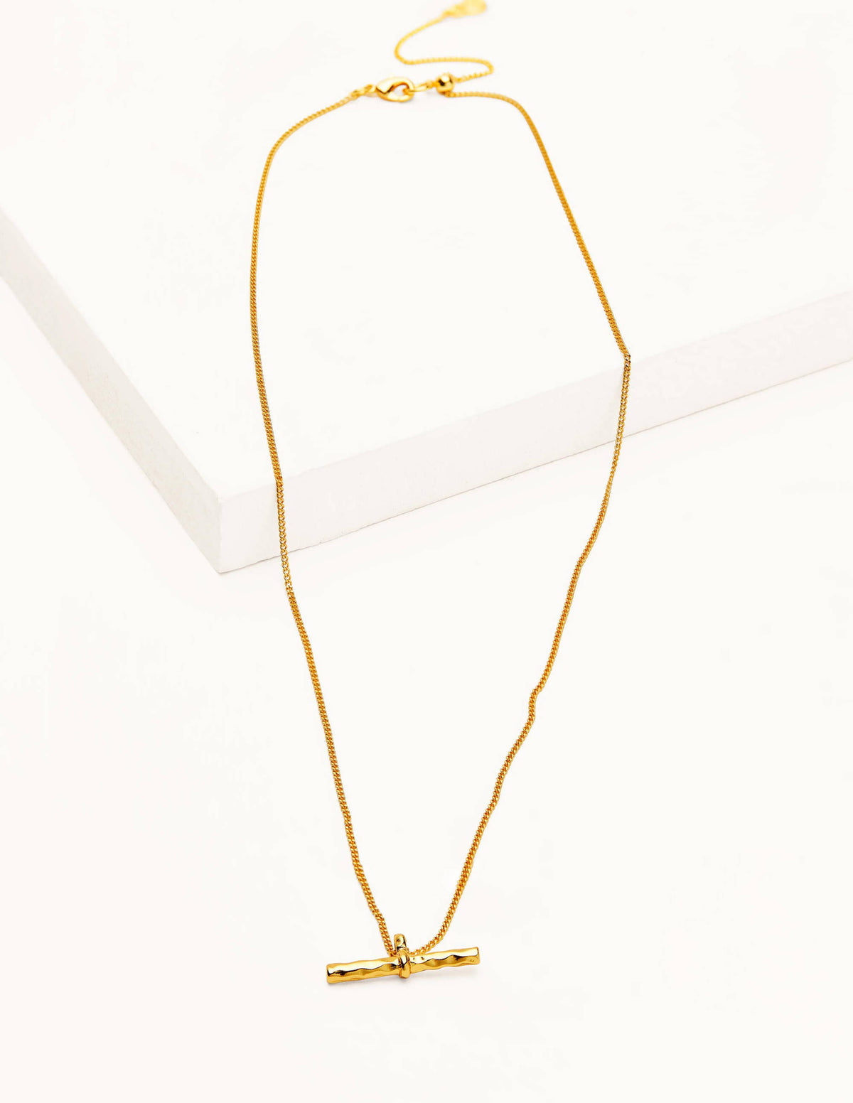 T-Bar Necklace-Gold Metallic - Image 1