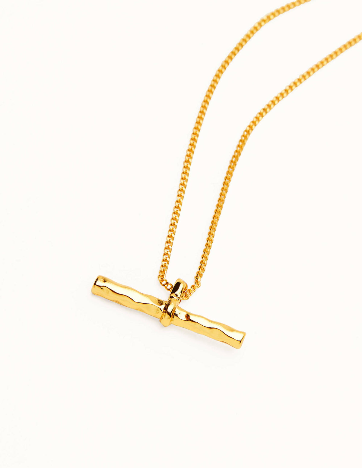 T-Bar Necklace-Gold Metallic - Image 3