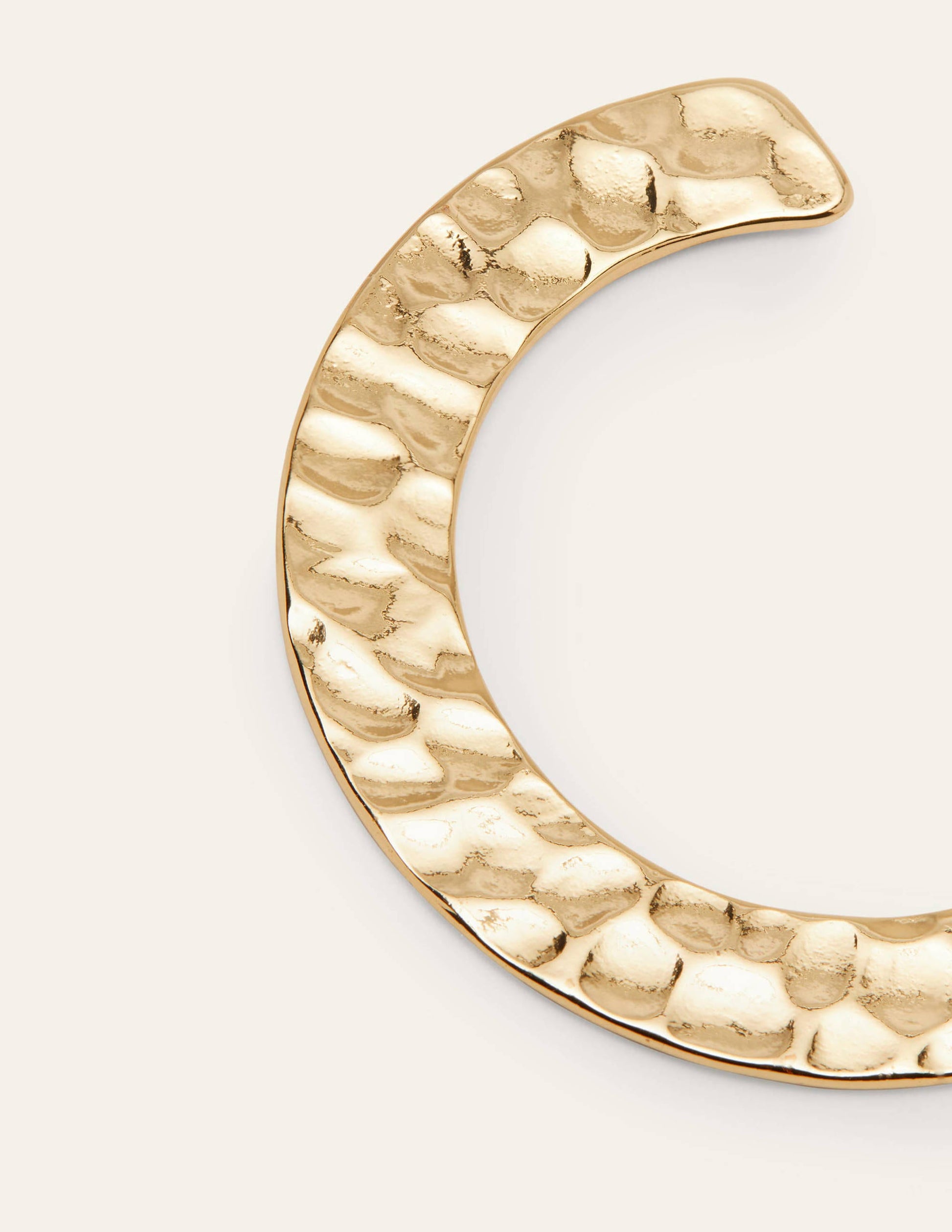 Hammered Hoop Earrings-Gold Metallic-2