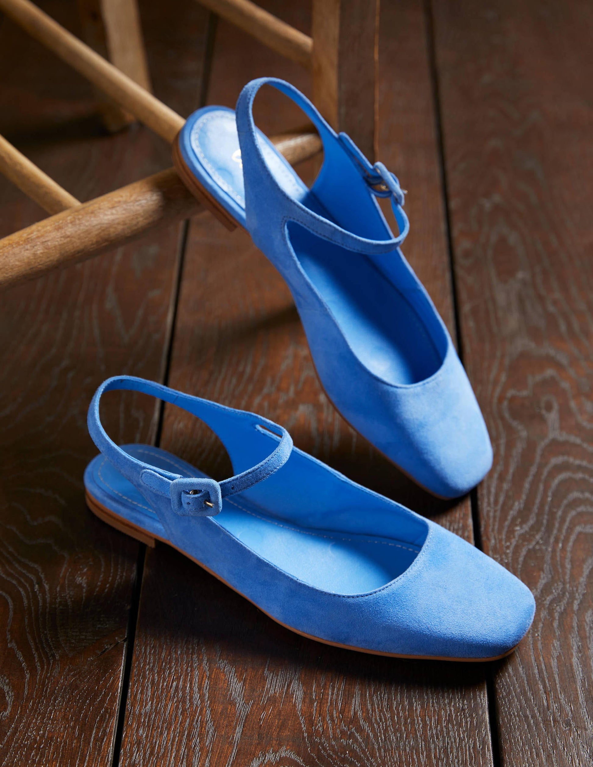 Square Toe Flat Slingbacks-Grape Hyacinth Suede-1