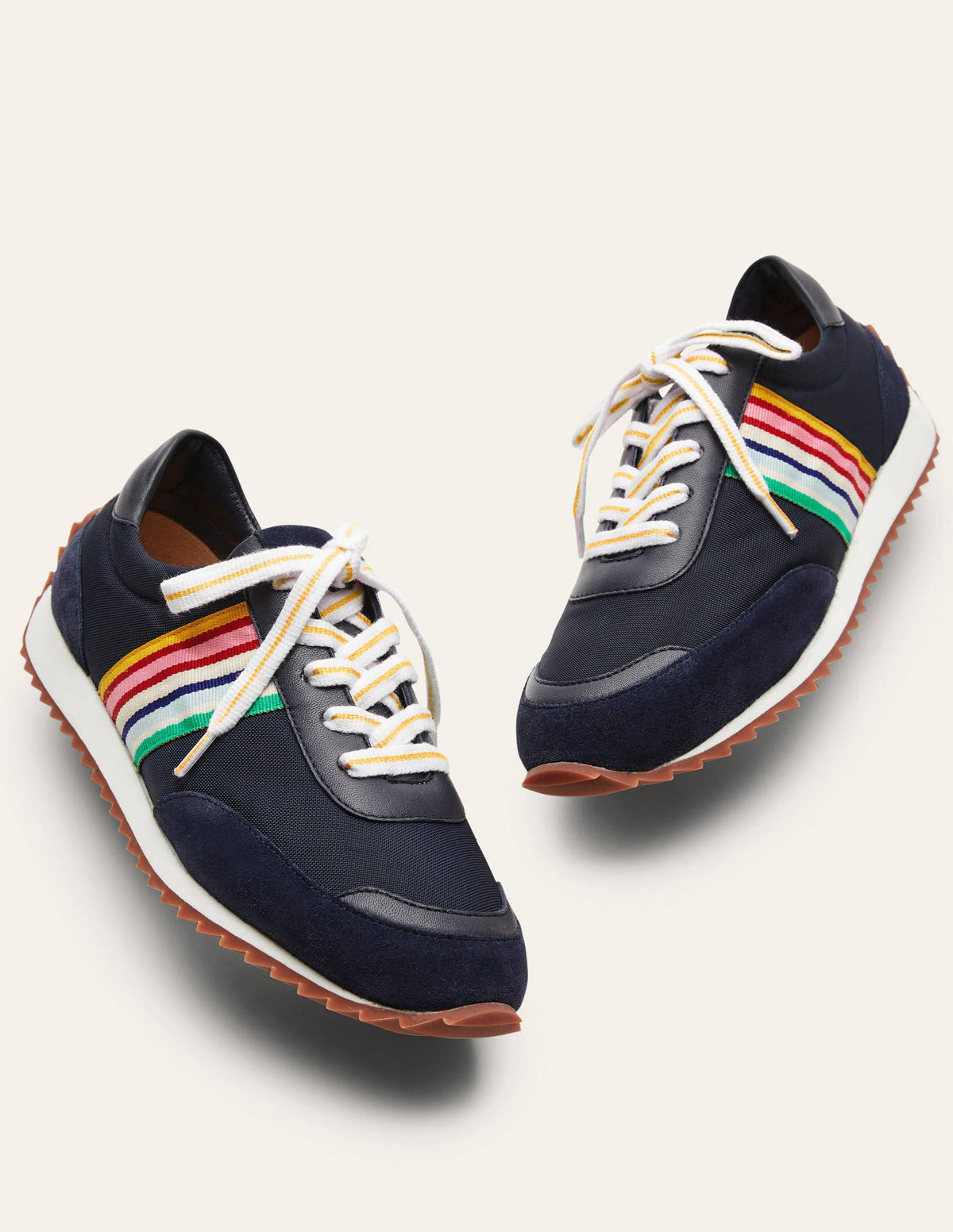 Striped Runner Trainers-Navy, Multi Stripe-3
